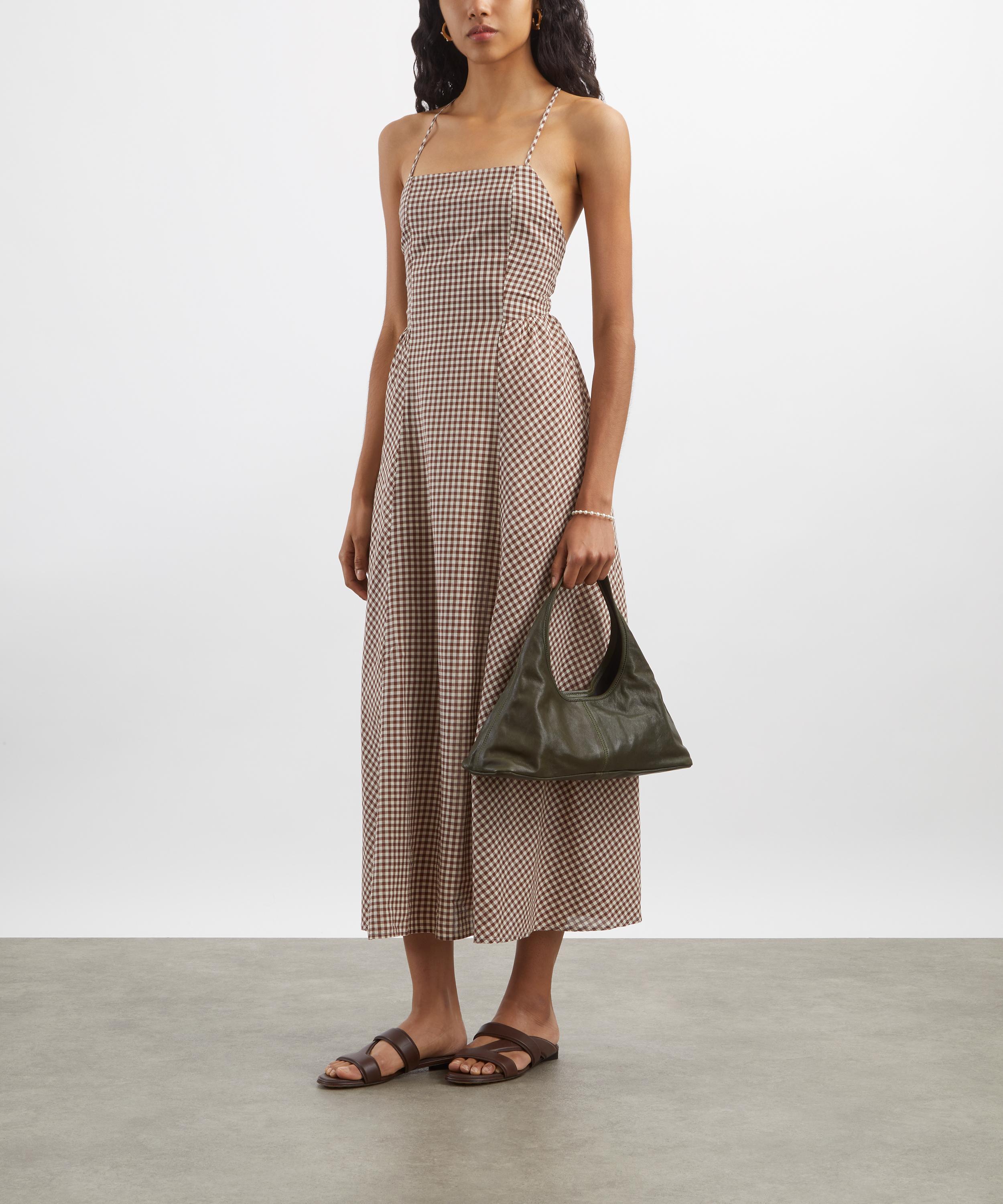 Posse - Callie Petite Mocha Gingham Midi Dress image number 1