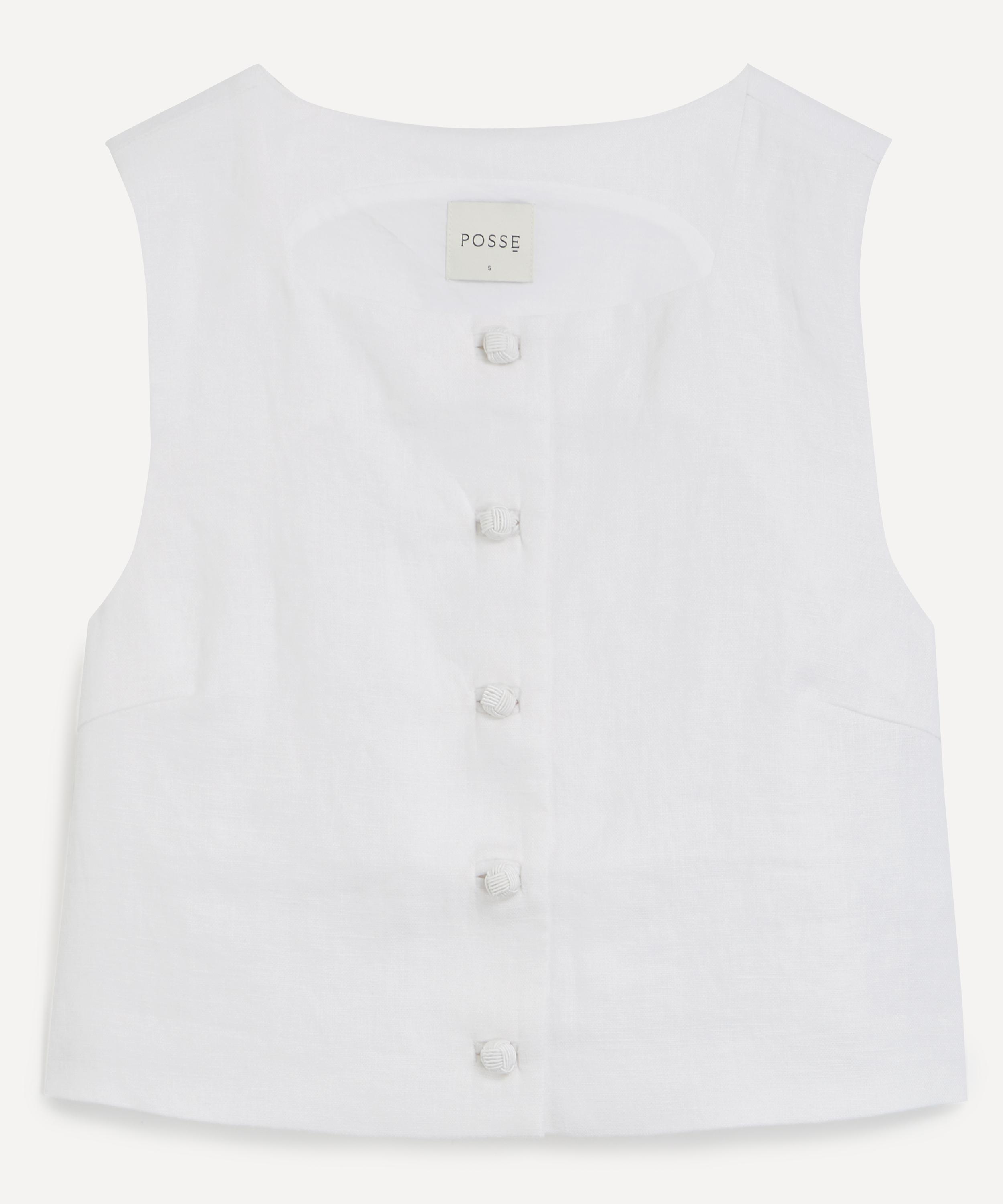 Posse - Rio Tailored Linen Crop Top