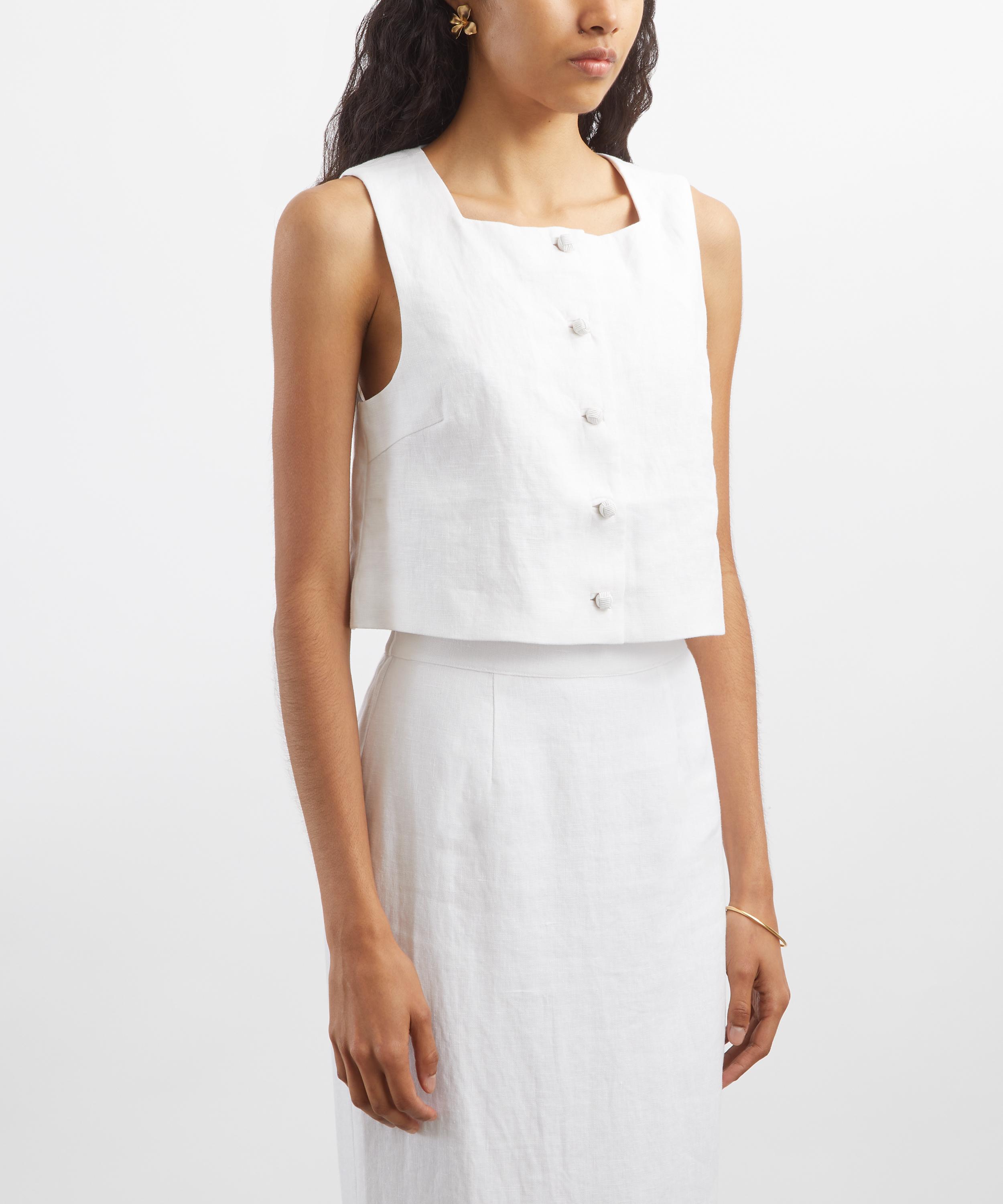 Posse - Rio Tailored Linen Crop Top image number 2