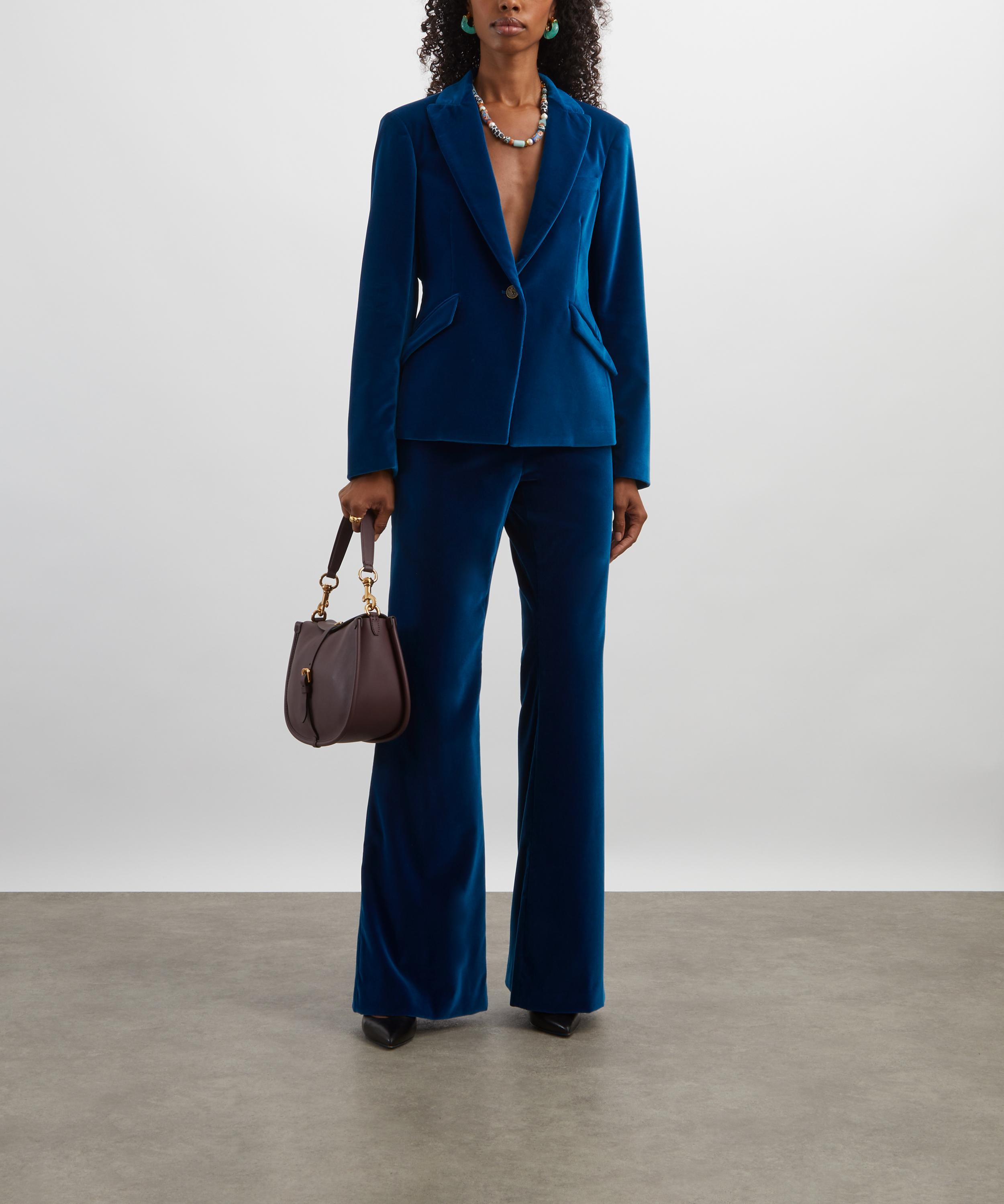 Etro - Electric Blue Velvet Trousers image number 1