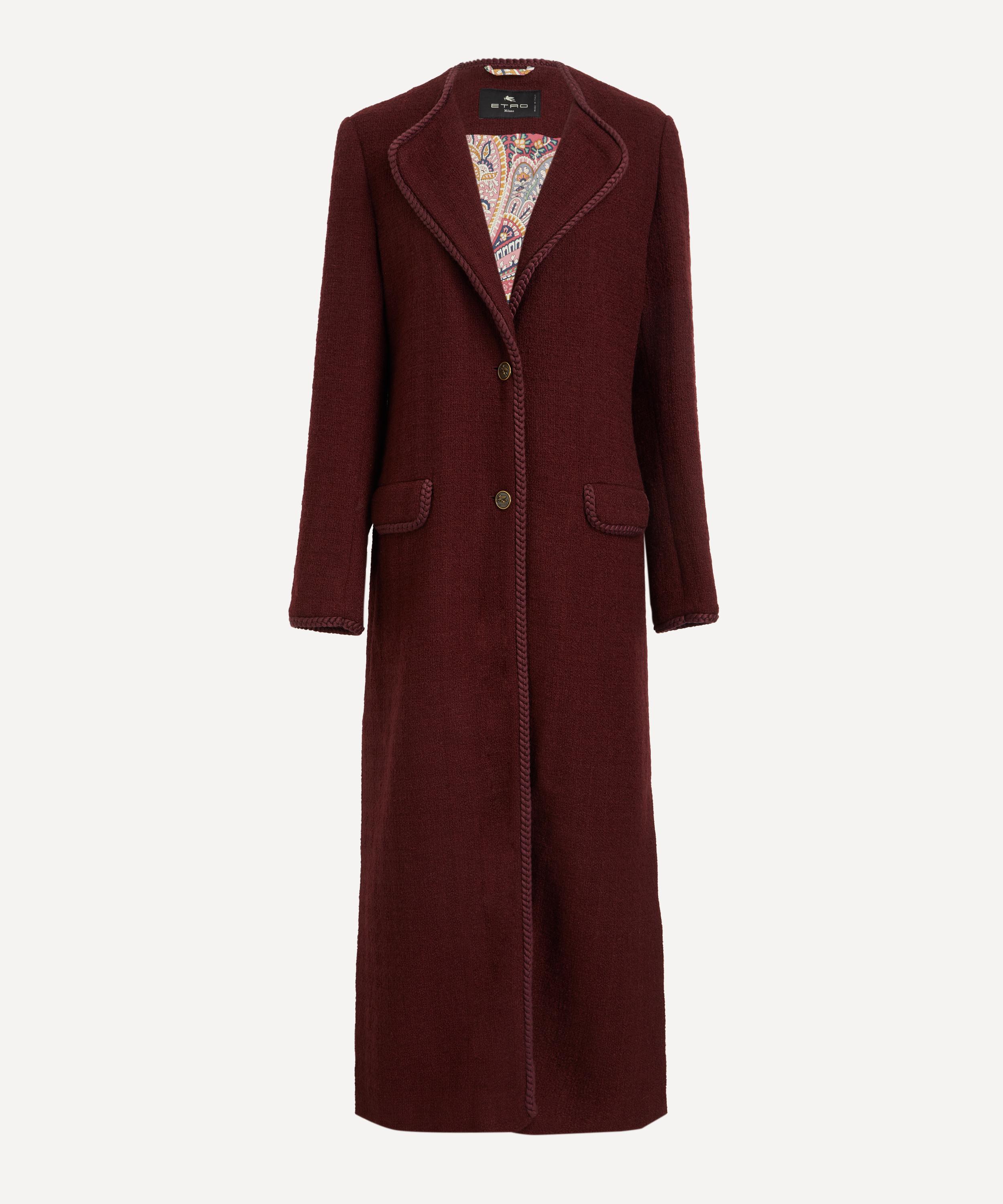 Etro - Aubergine Wool-Mohair Long Coat image number 0