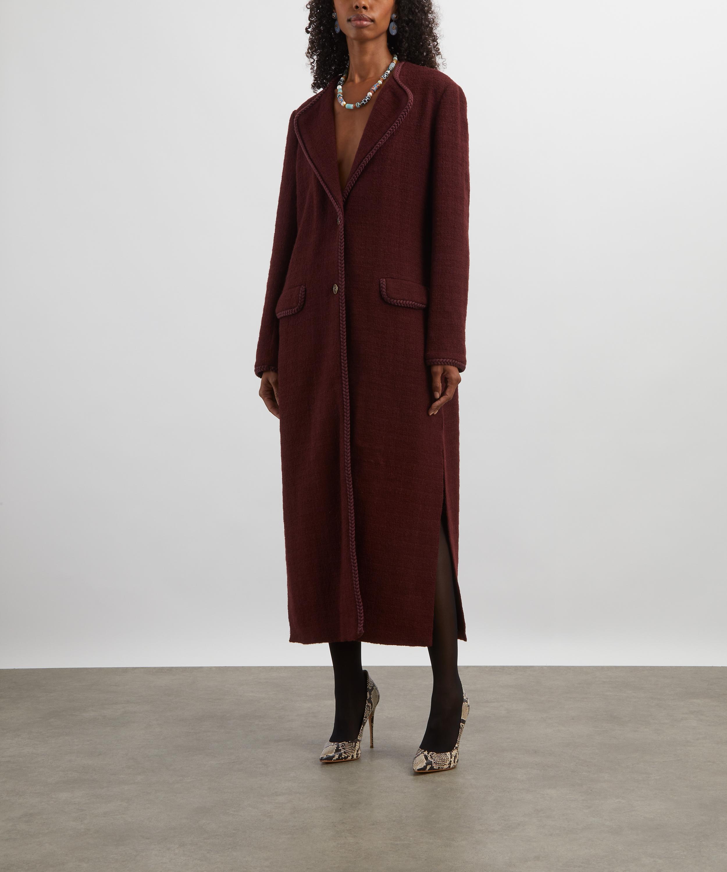 Etro - Aubergine Wool-Mohair Long Coat image number 1