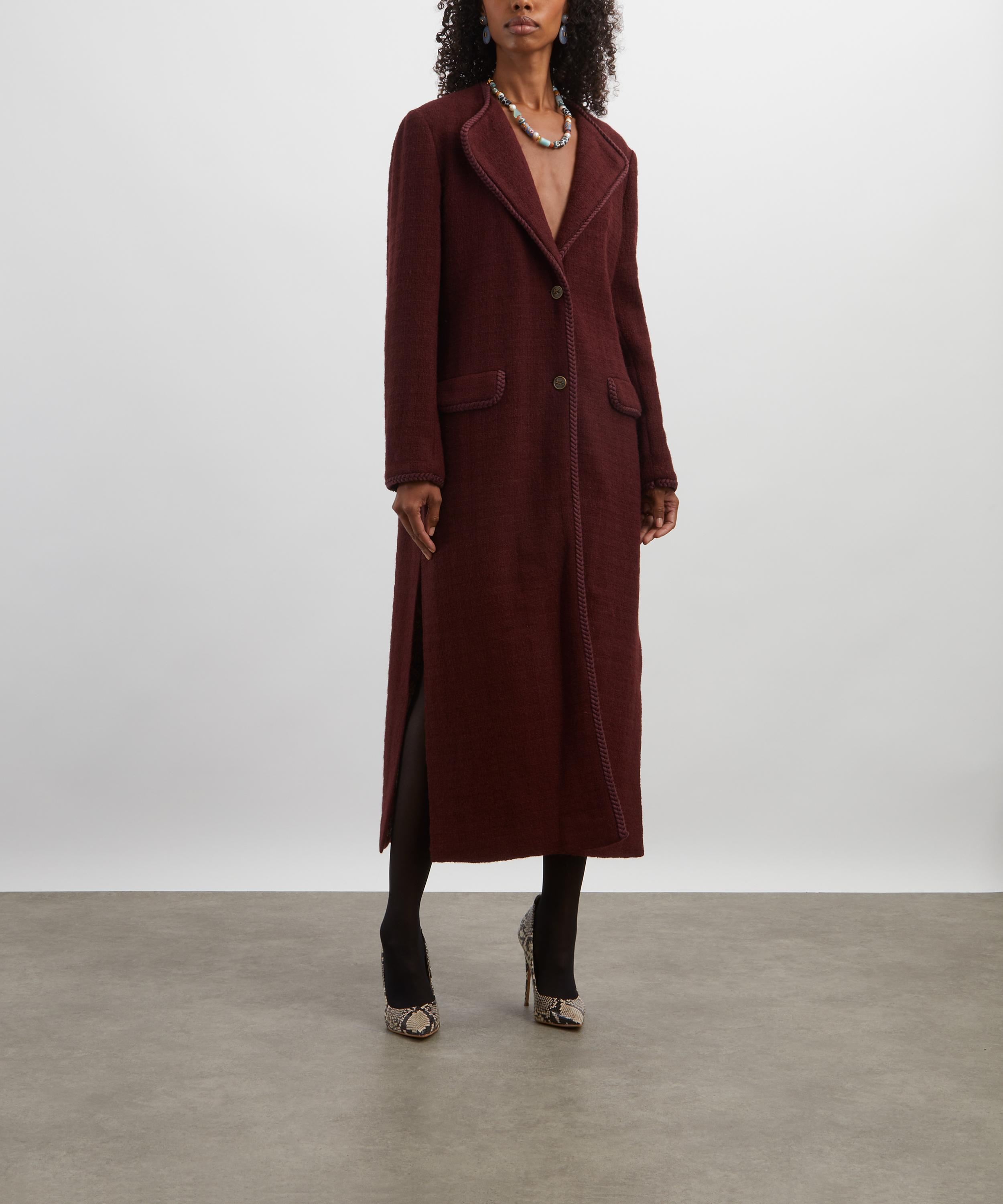 Etro - Aubergine Wool-Mohair Long Coat image number 2