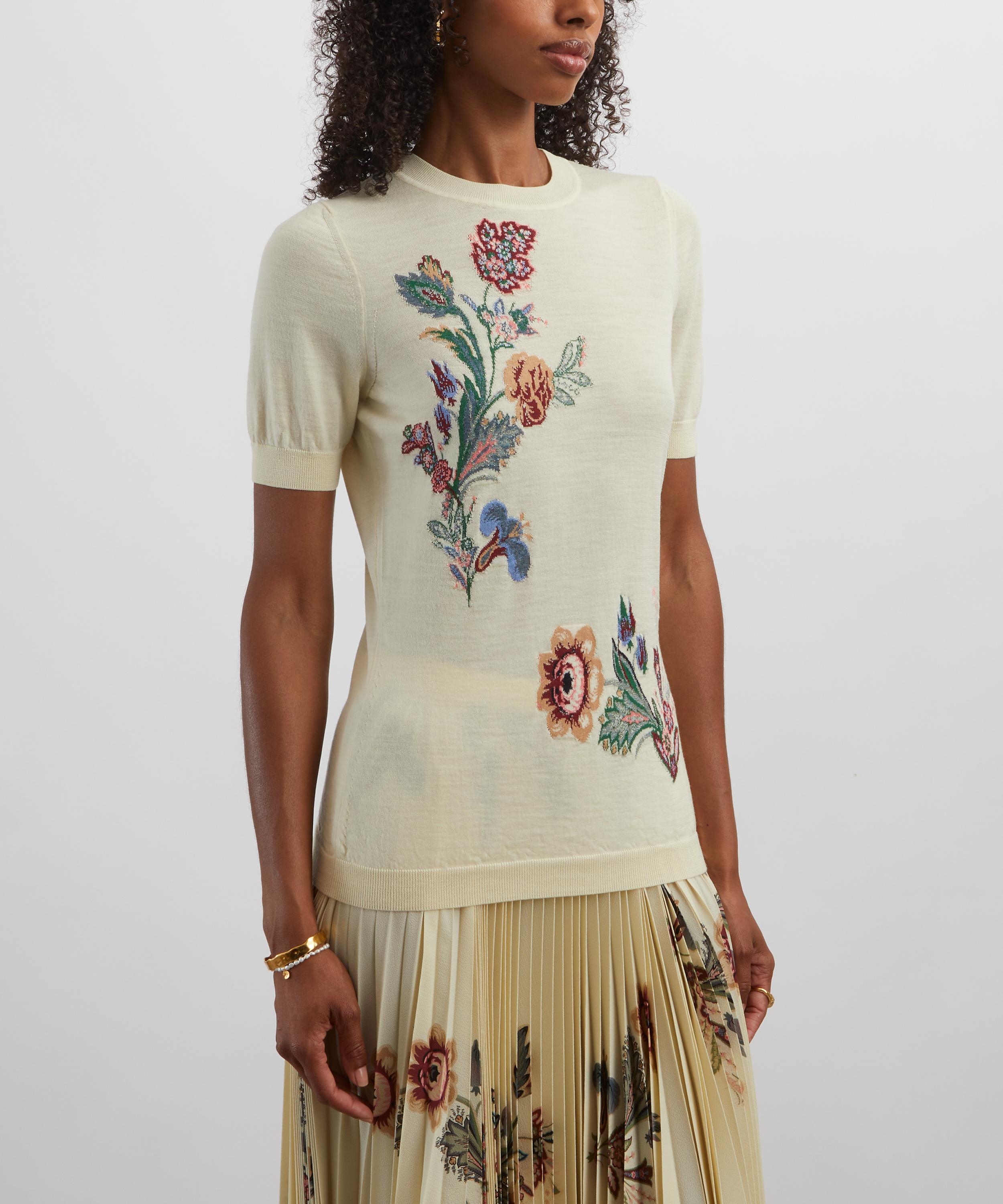 Etro - Floral Wool-Blend Jacquard Top image number 2