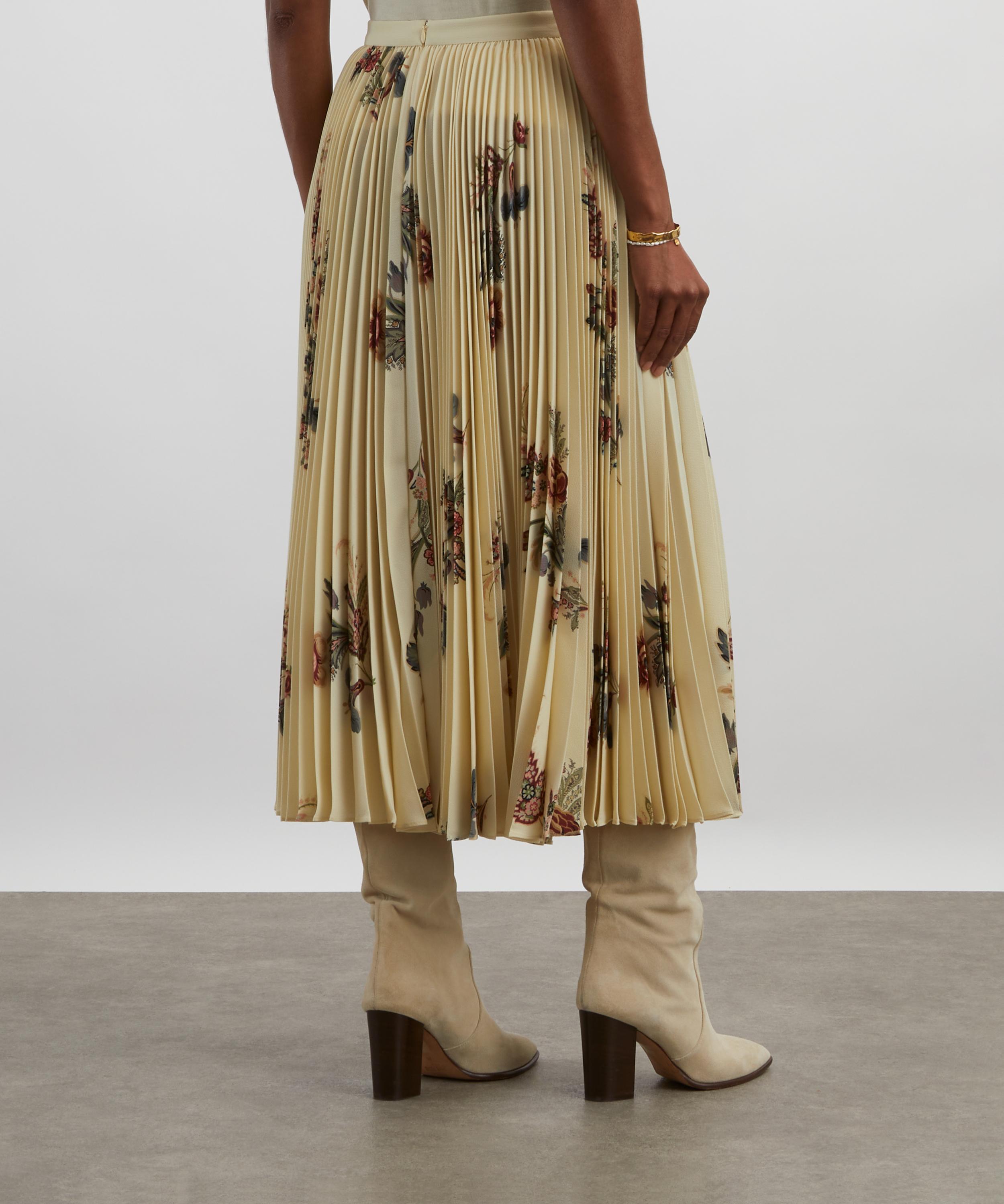 Etro - Floral Pleated Sable Midi Skirt image number 3