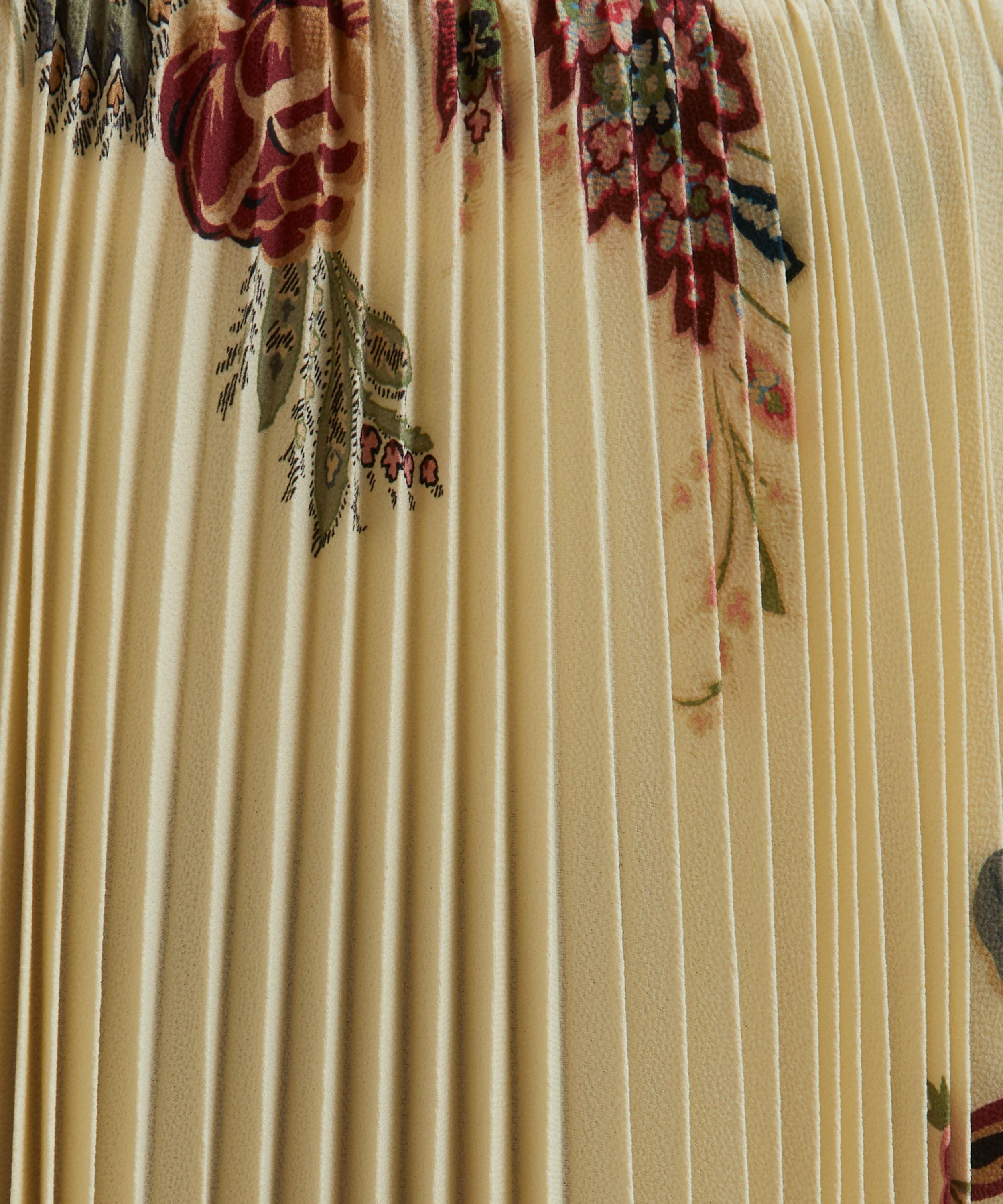 Etro - Floral Pleated Sable Midi Skirt image number 4