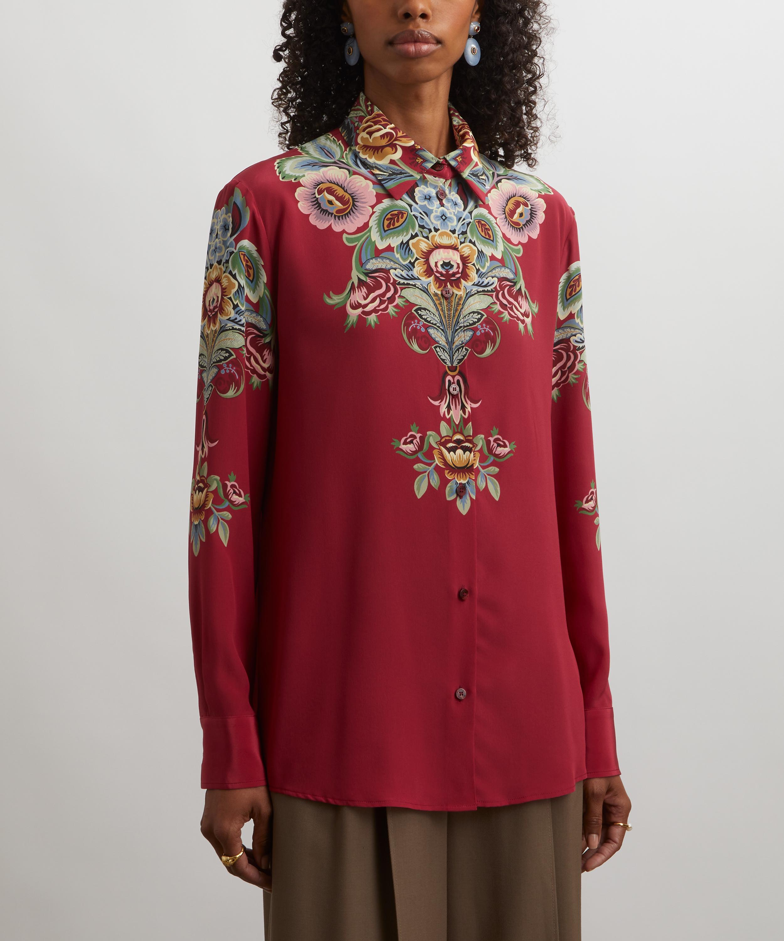 Etro - Placed Floral Silk Shirt image number 2