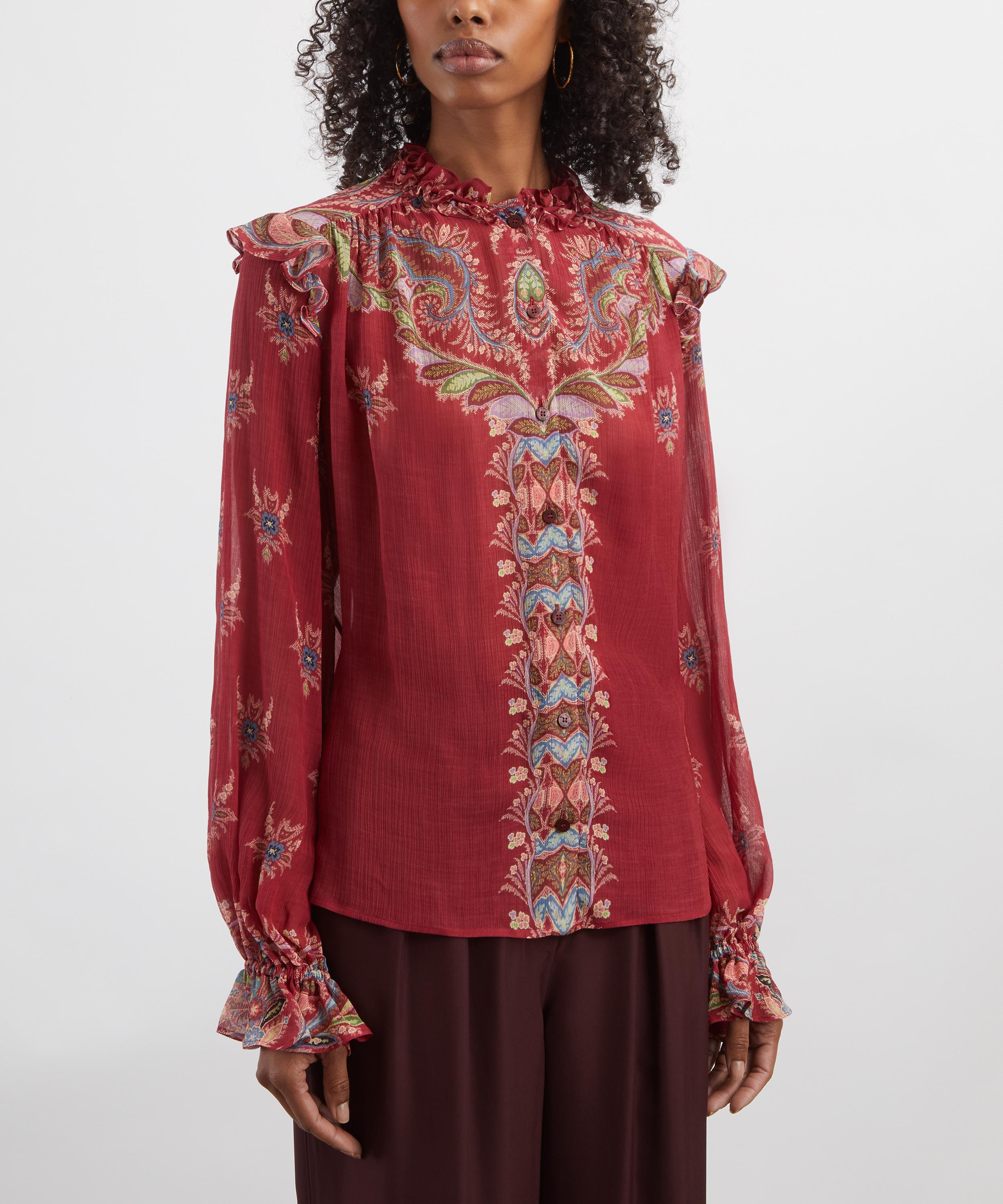 Etro - Crepon Placed-Print Blouse image number 2