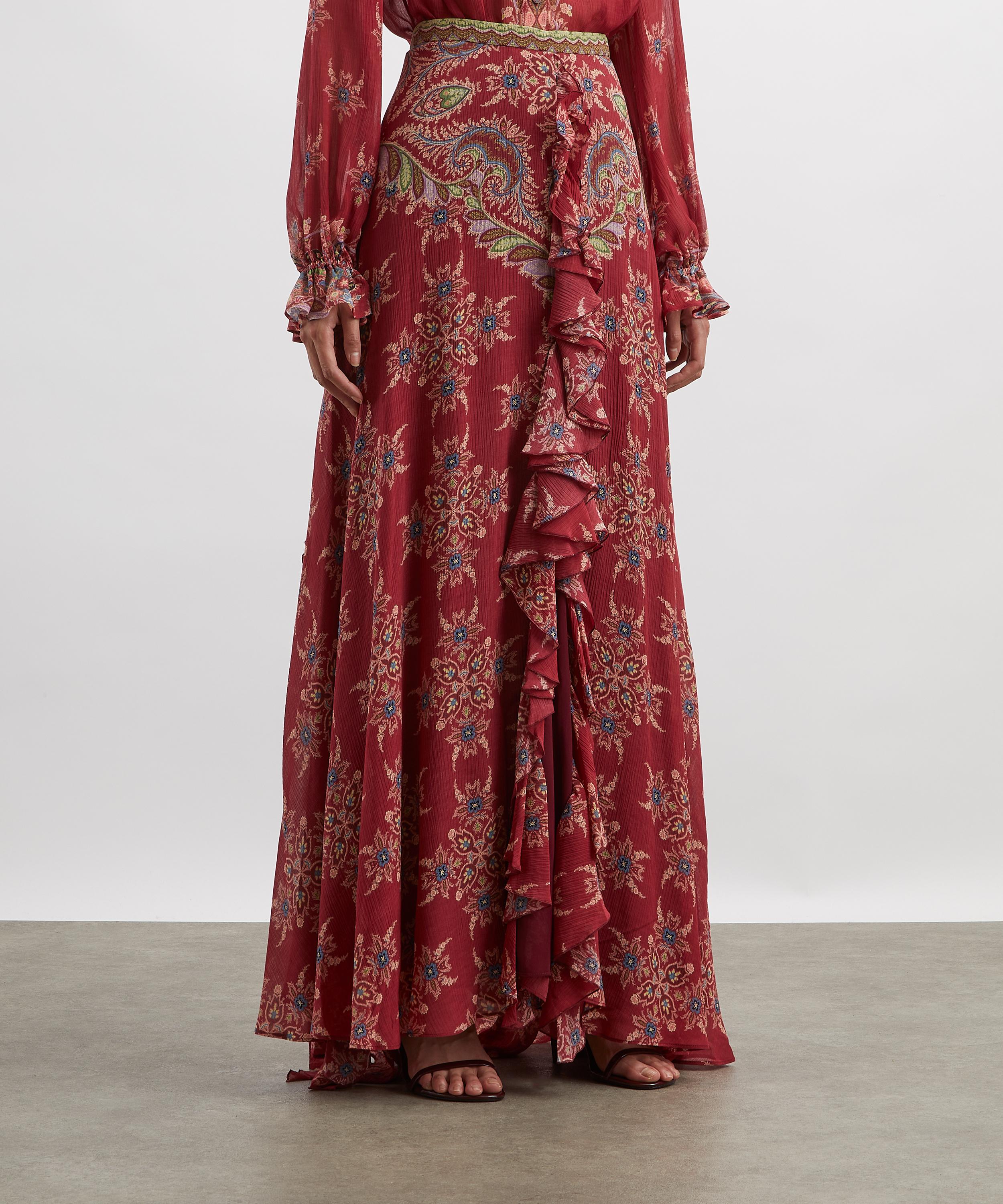 Etro - Silk-Blend Paisley Print Maxi Skirt image number 2