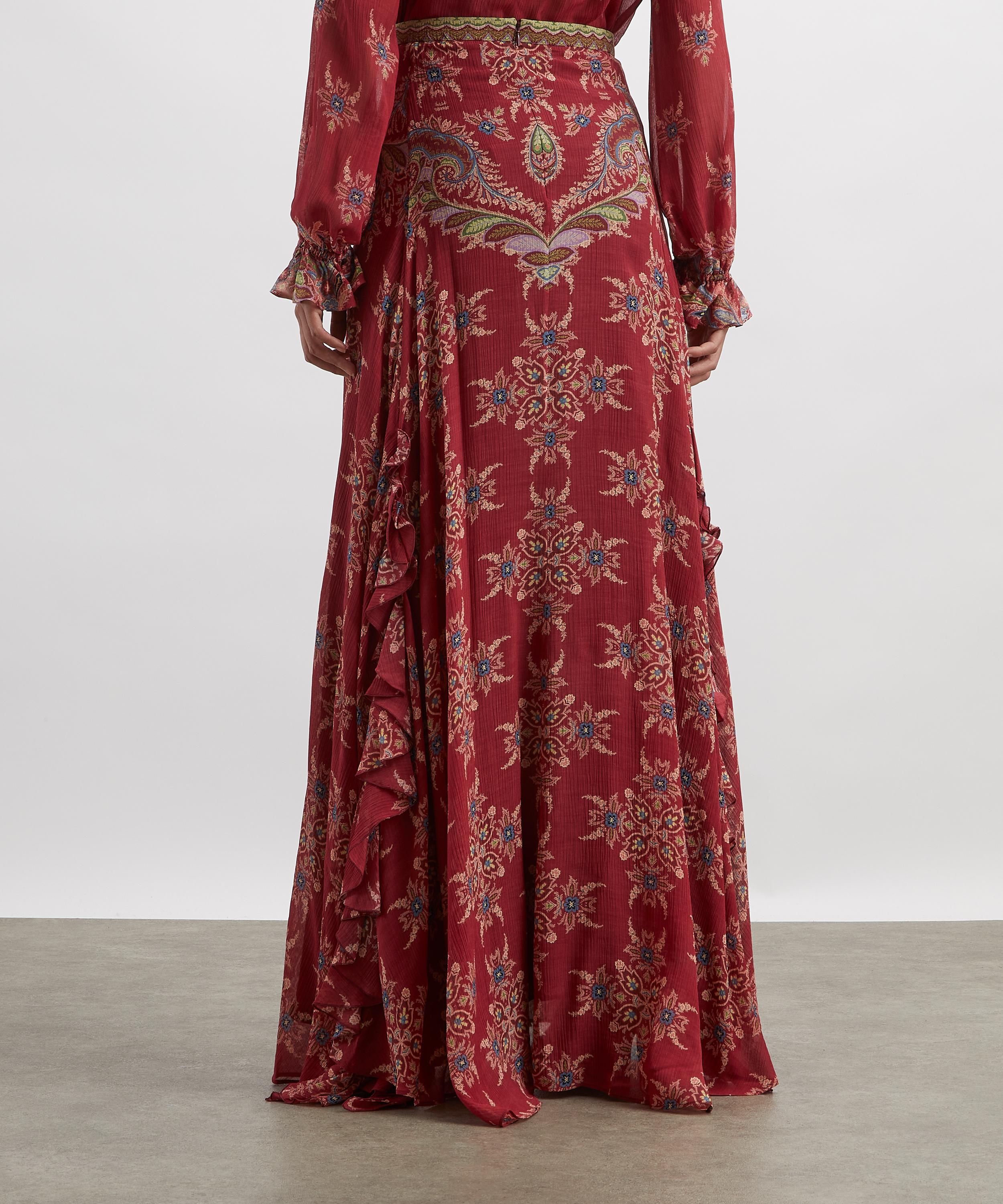 Etro - Silk-Blend Paisley Print Maxi Skirt image number 3