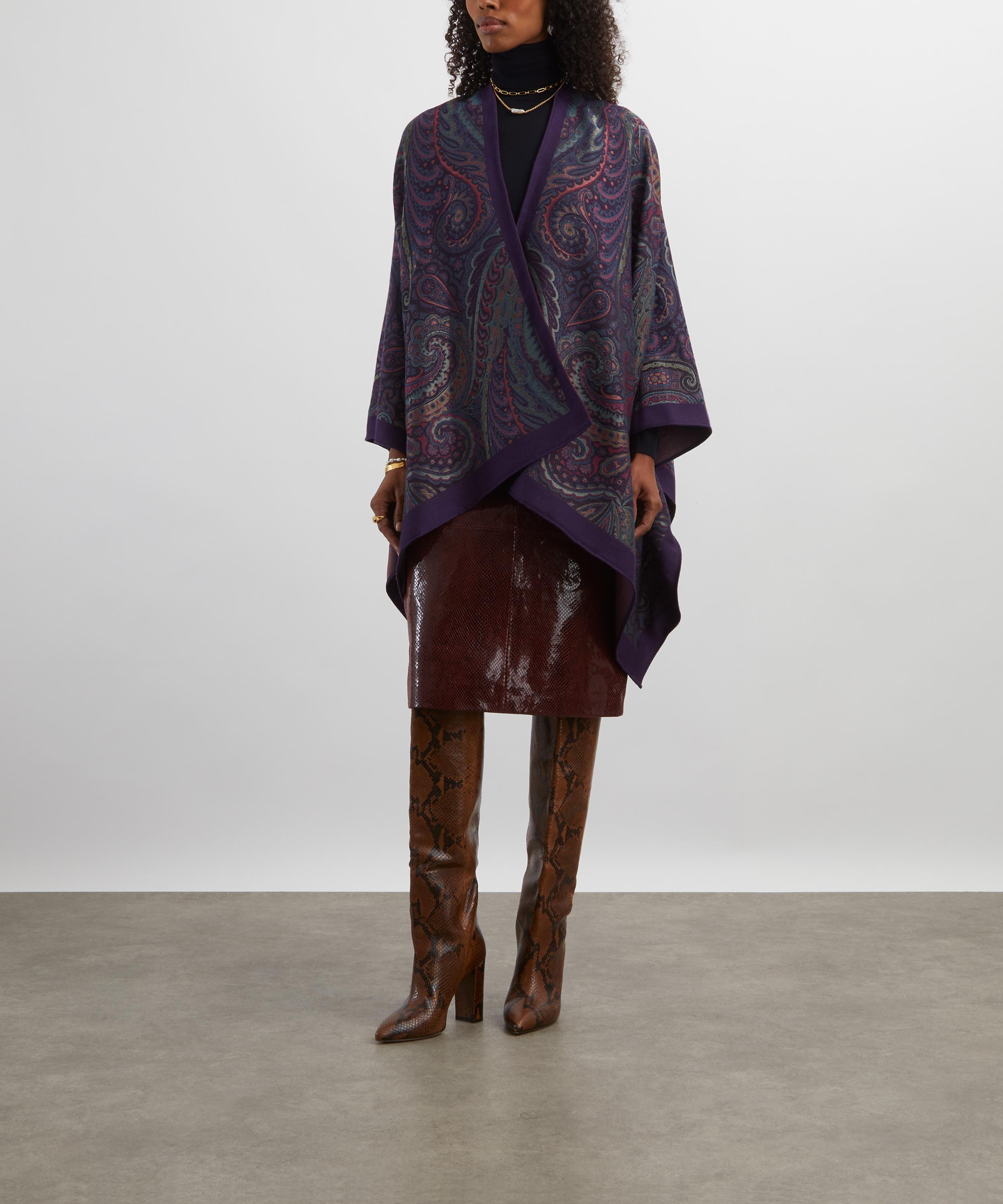 Etro - Wool-Blend Paisley Poncho image number 2