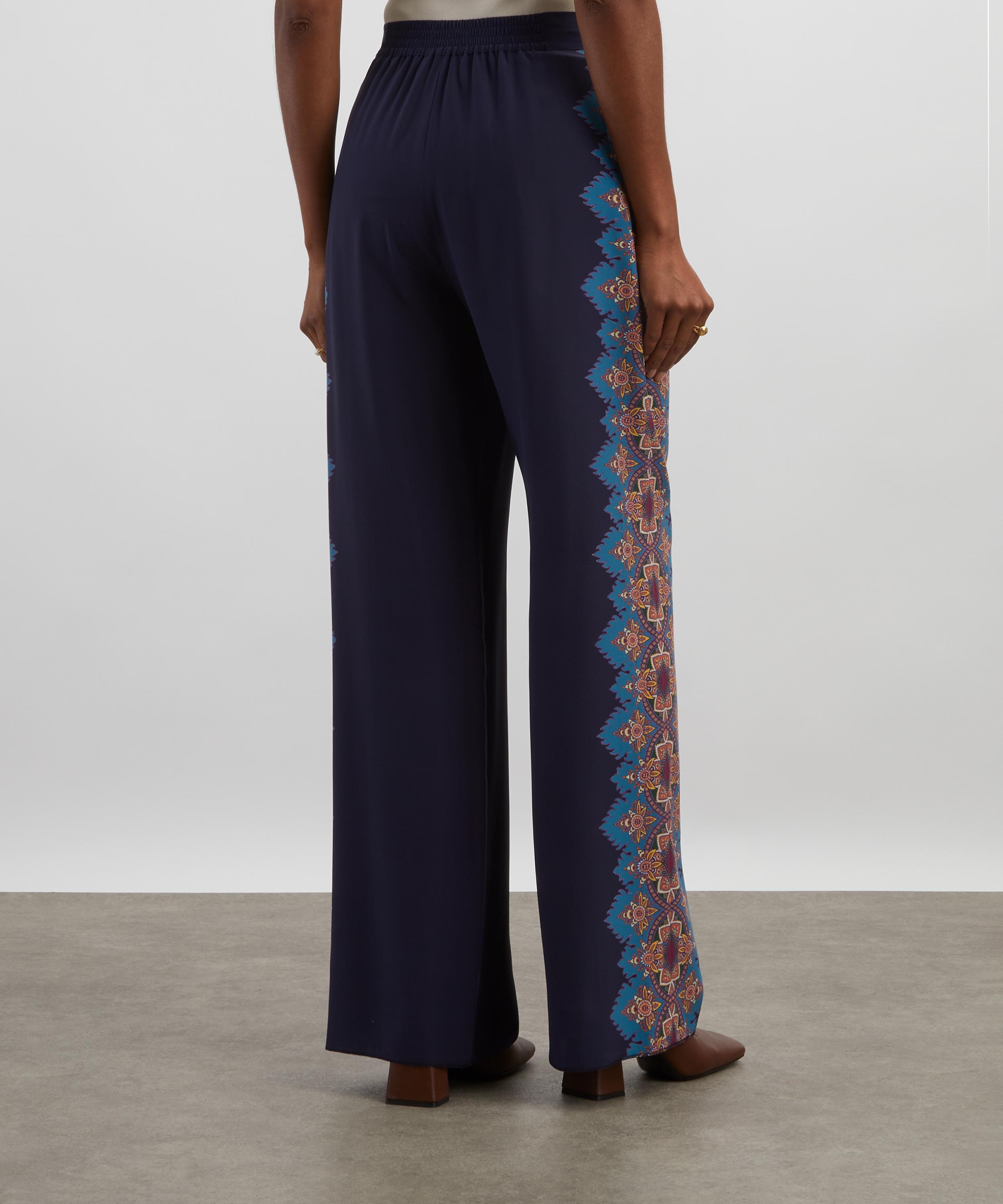 Etro - Navy Paisley Silk Trousers image number 3