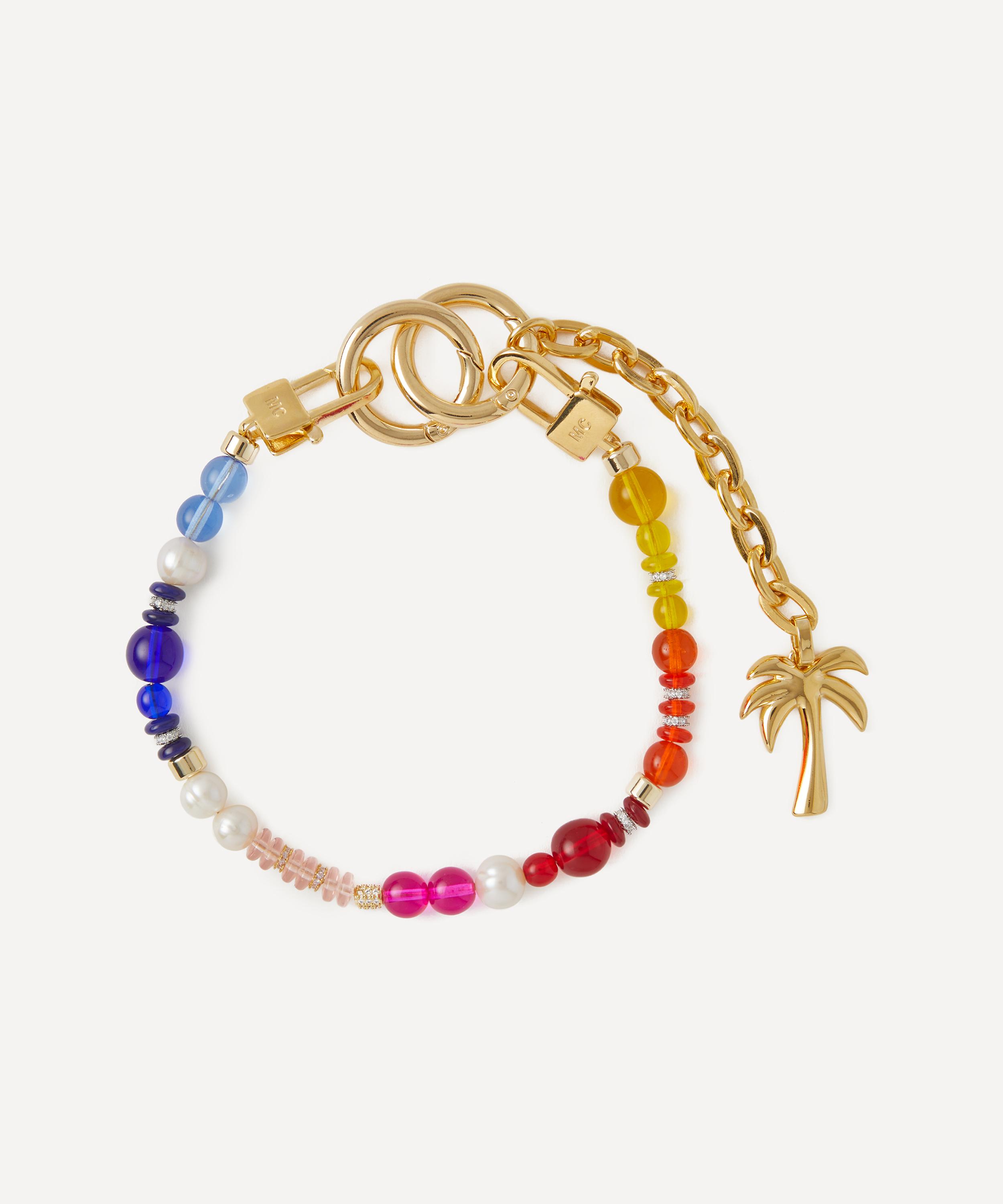 Martha Calvo - 14ct Gold-plated Tropics Palm Tree Beaded Bag Charm