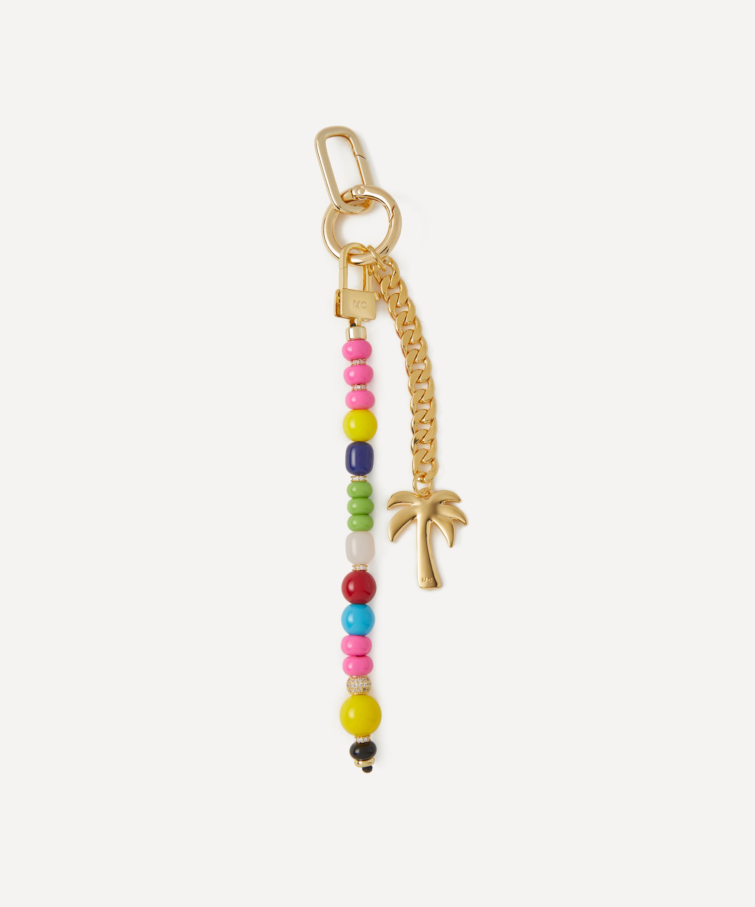 Martha Calvo - 14ct Gold-Plated Paradise Enamel Palm Tree Beaded Bag Charm