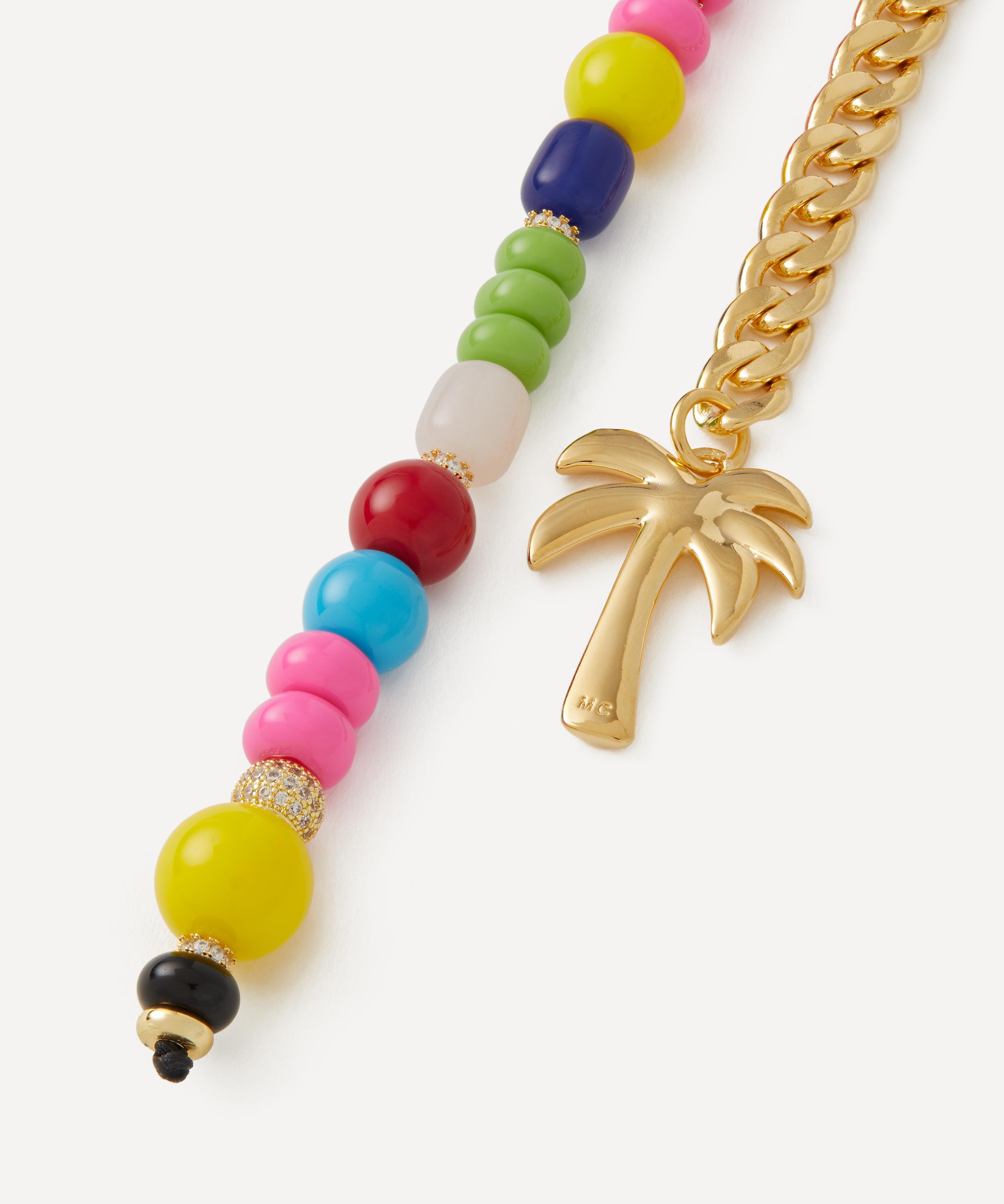 Martha Calvo - 14ct Gold-Plated Paradise Enamel Palm Tree Beaded Bag Charm image number 1