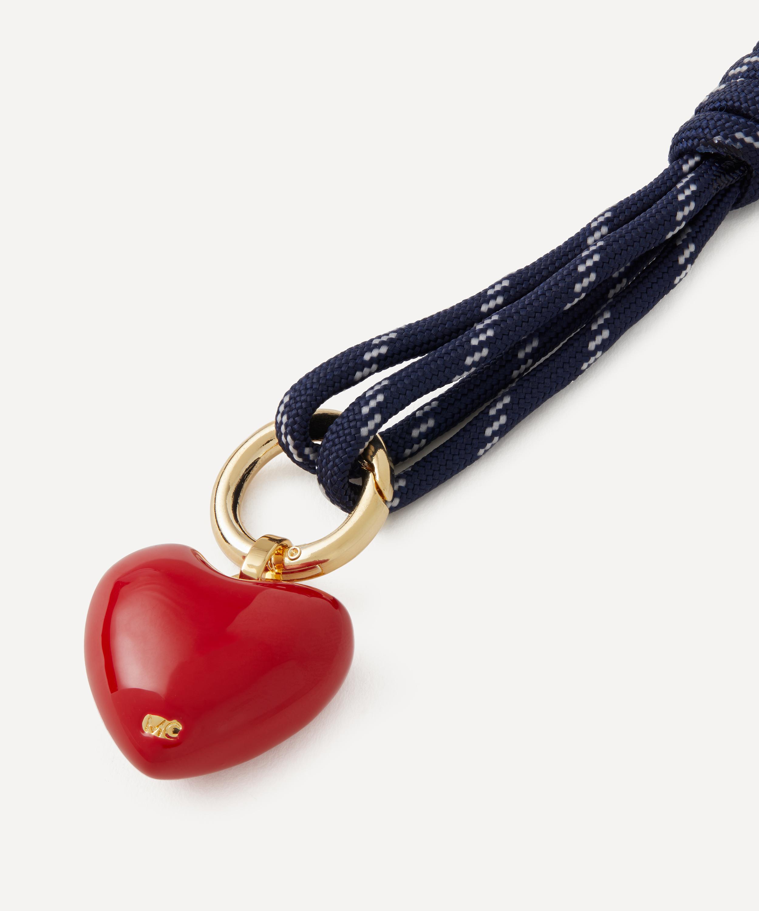 Martha Calvo - Gold-Plated Enamel Cord Heart Bag Charm image number 1