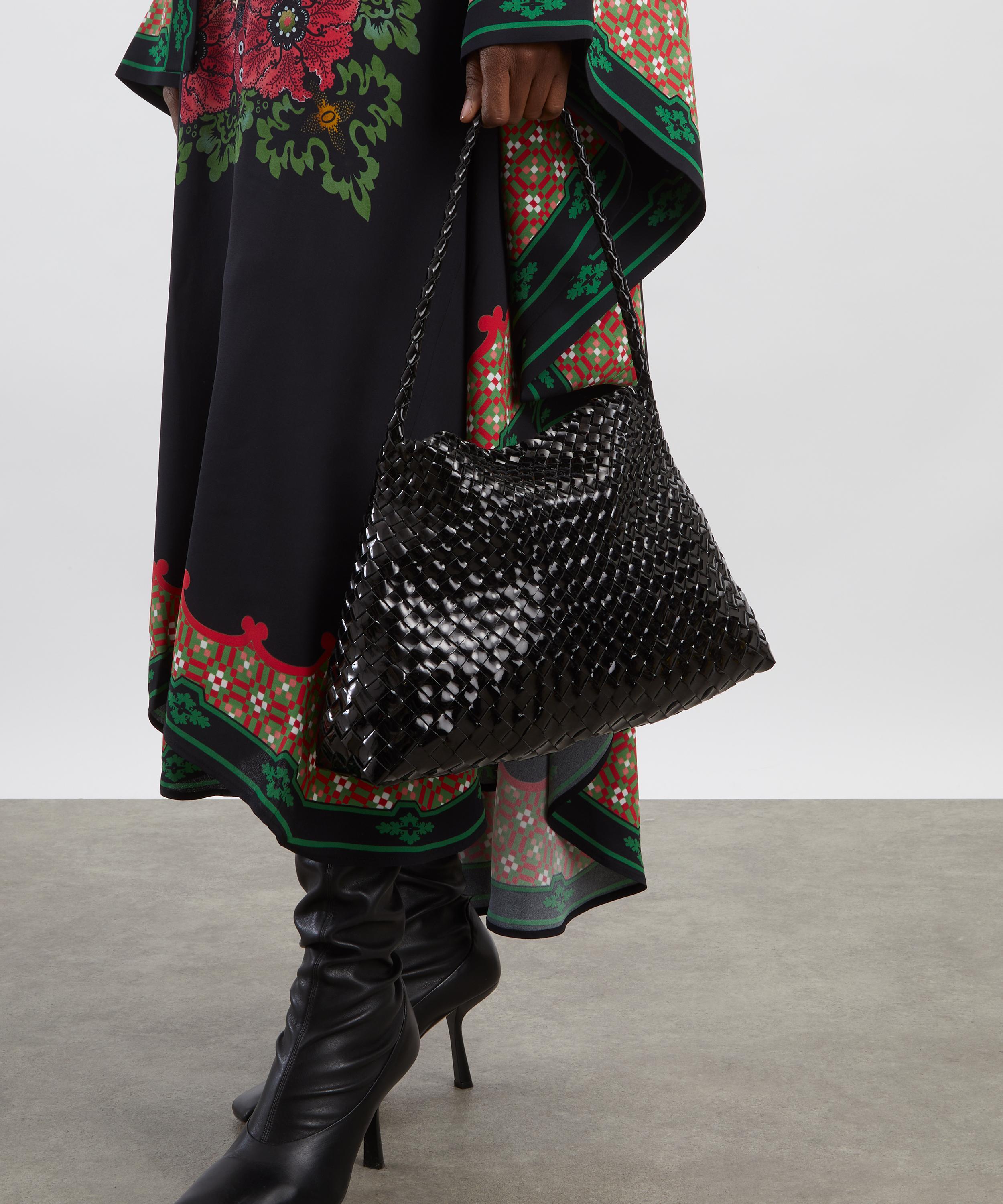 Dragon Diffusion - Santa Maria Woven Patent Leather Shoulder Bag image number 1