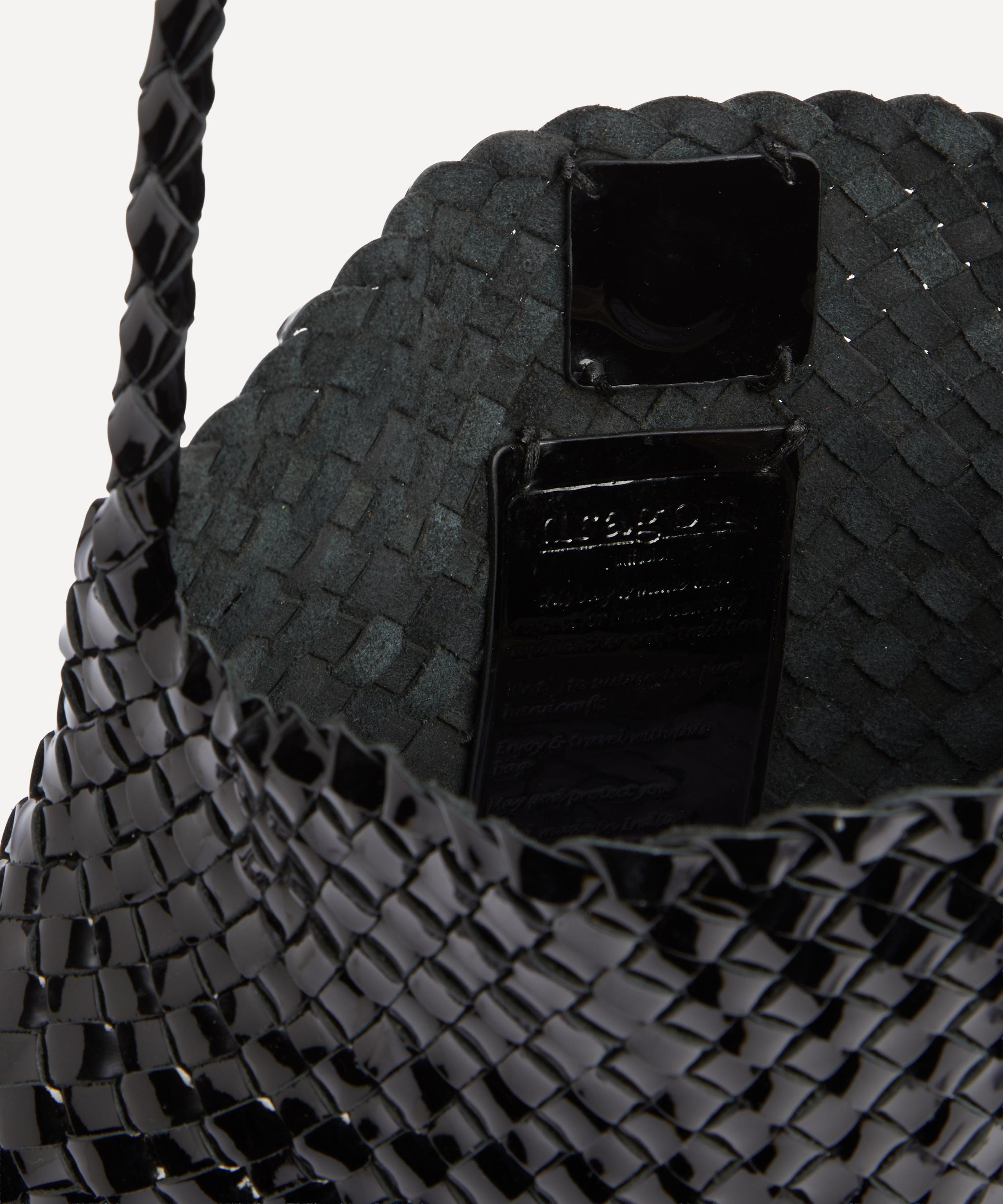 Dragon Diffusion - Santa Maria Woven Patent Leather Shoulder Bag image number 5