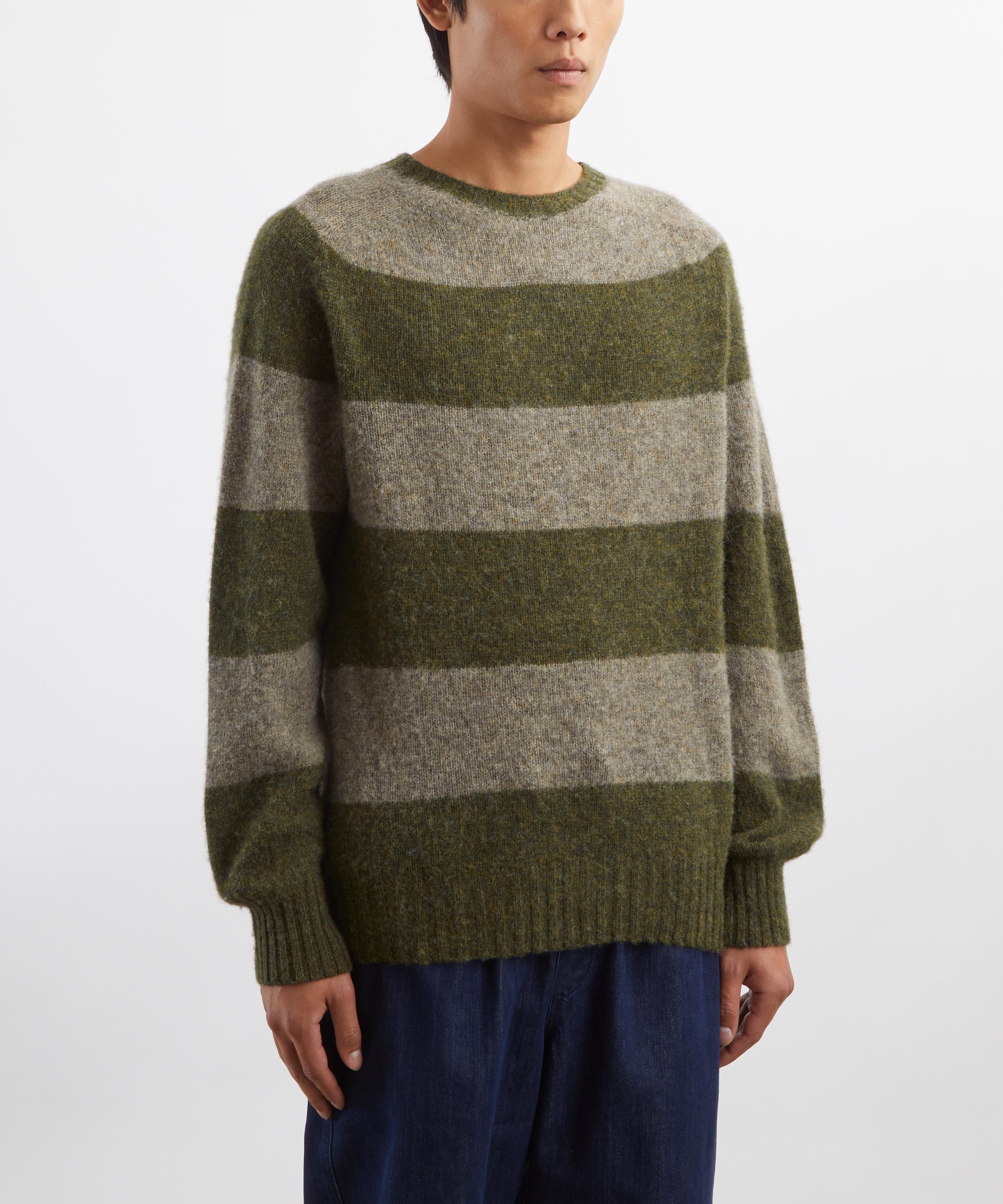 YMC - Green Suedehead Stripe Jumper image number 2