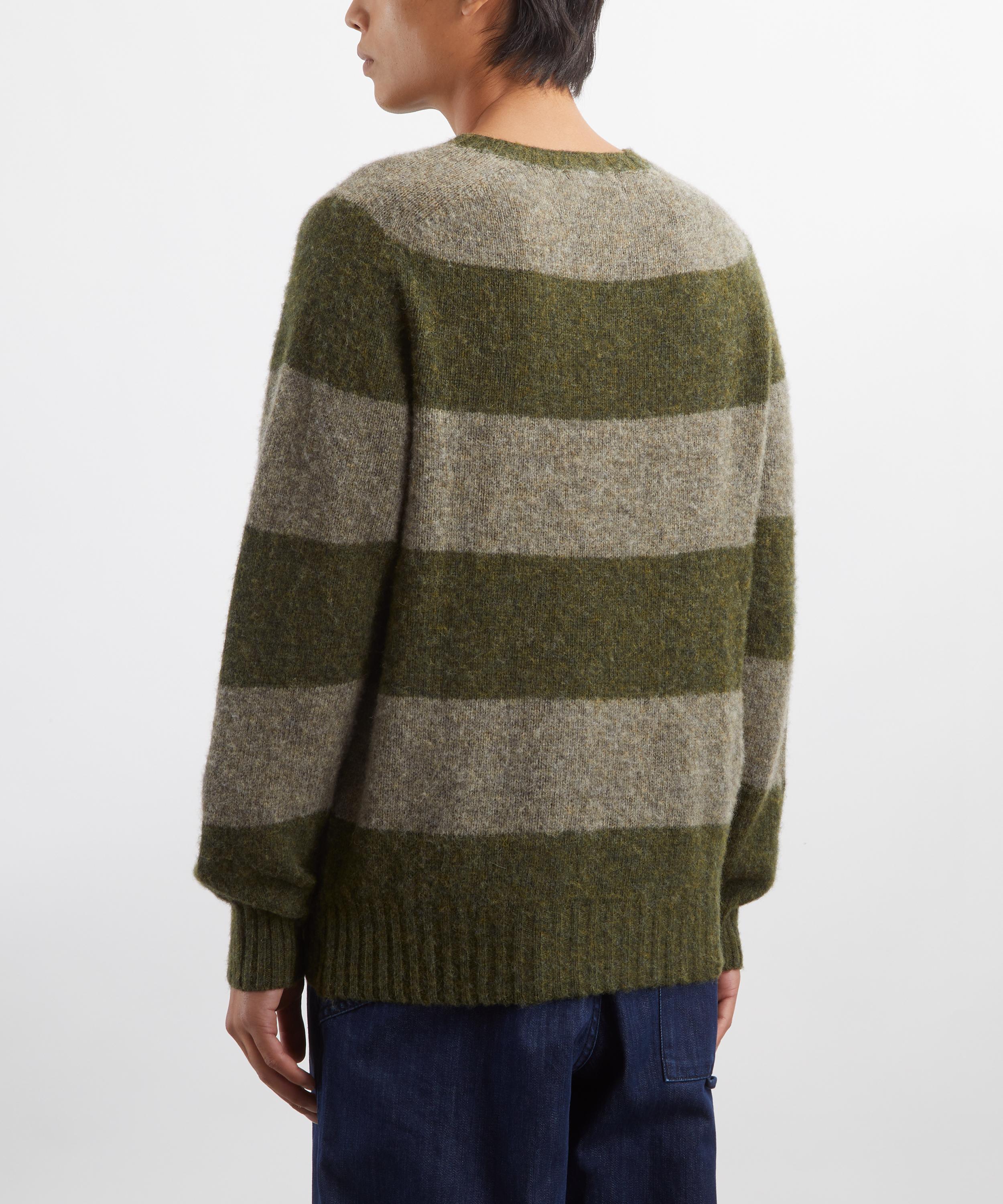 YMC - Green Suedehead Stripe Jumper image number 3