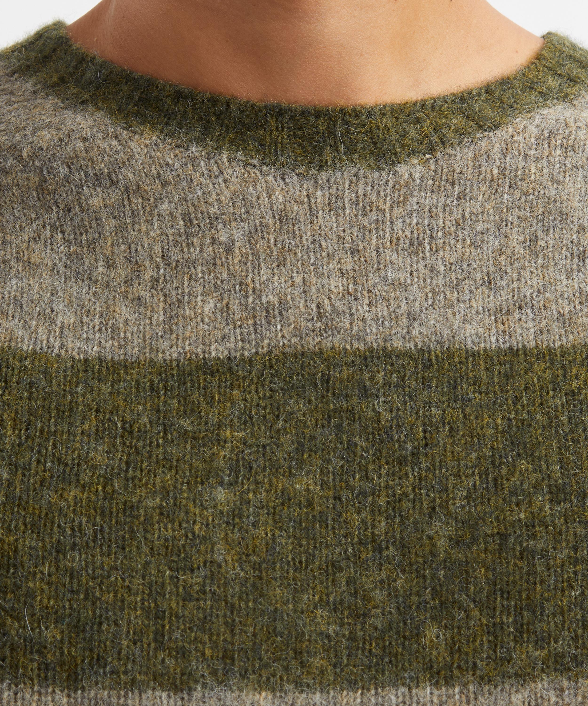 YMC - Green Suedehead Stripe Jumper image number 4
