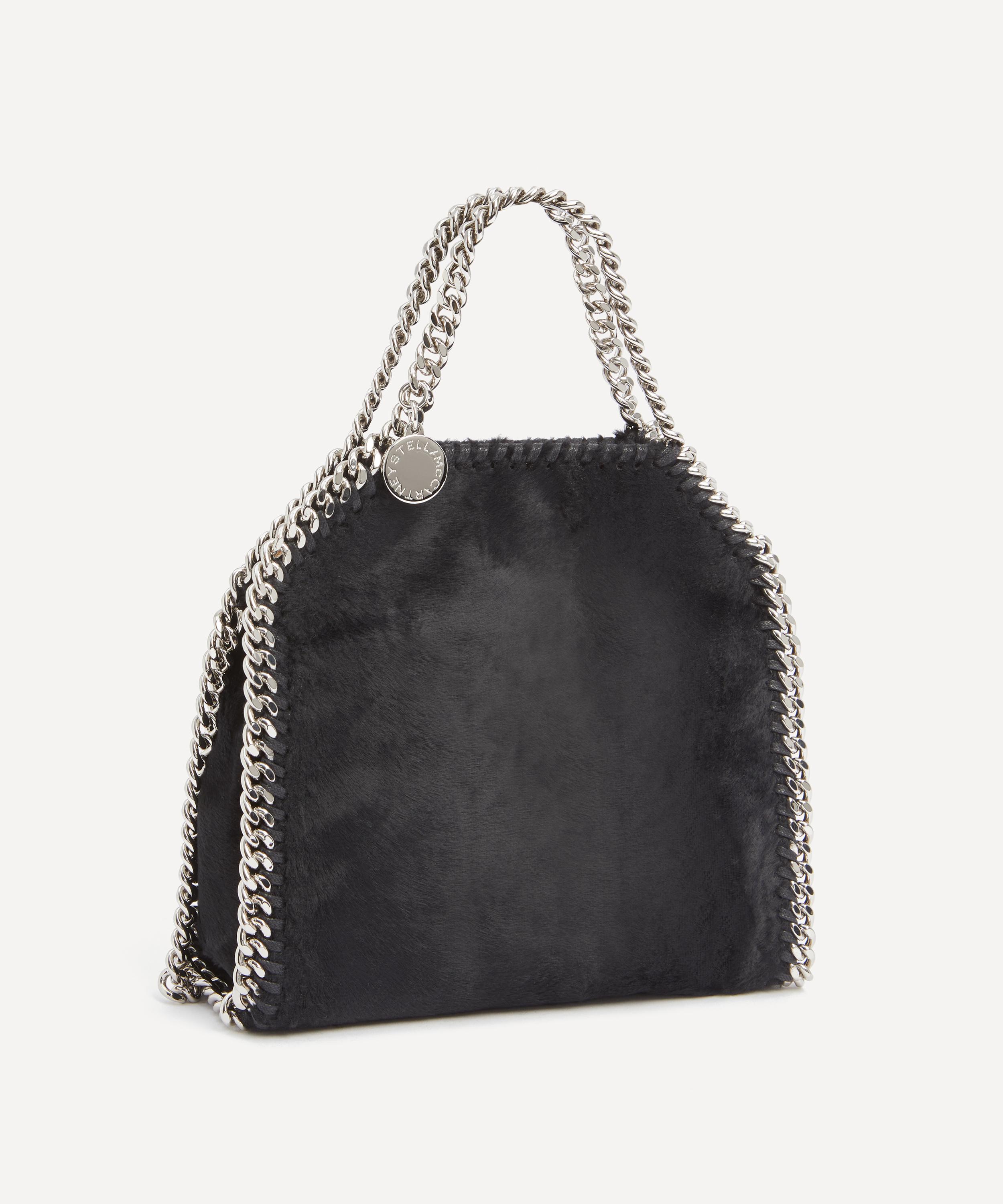 Stella McCartney - Black Velvet Falabella Tiny Tote Bag image number 2