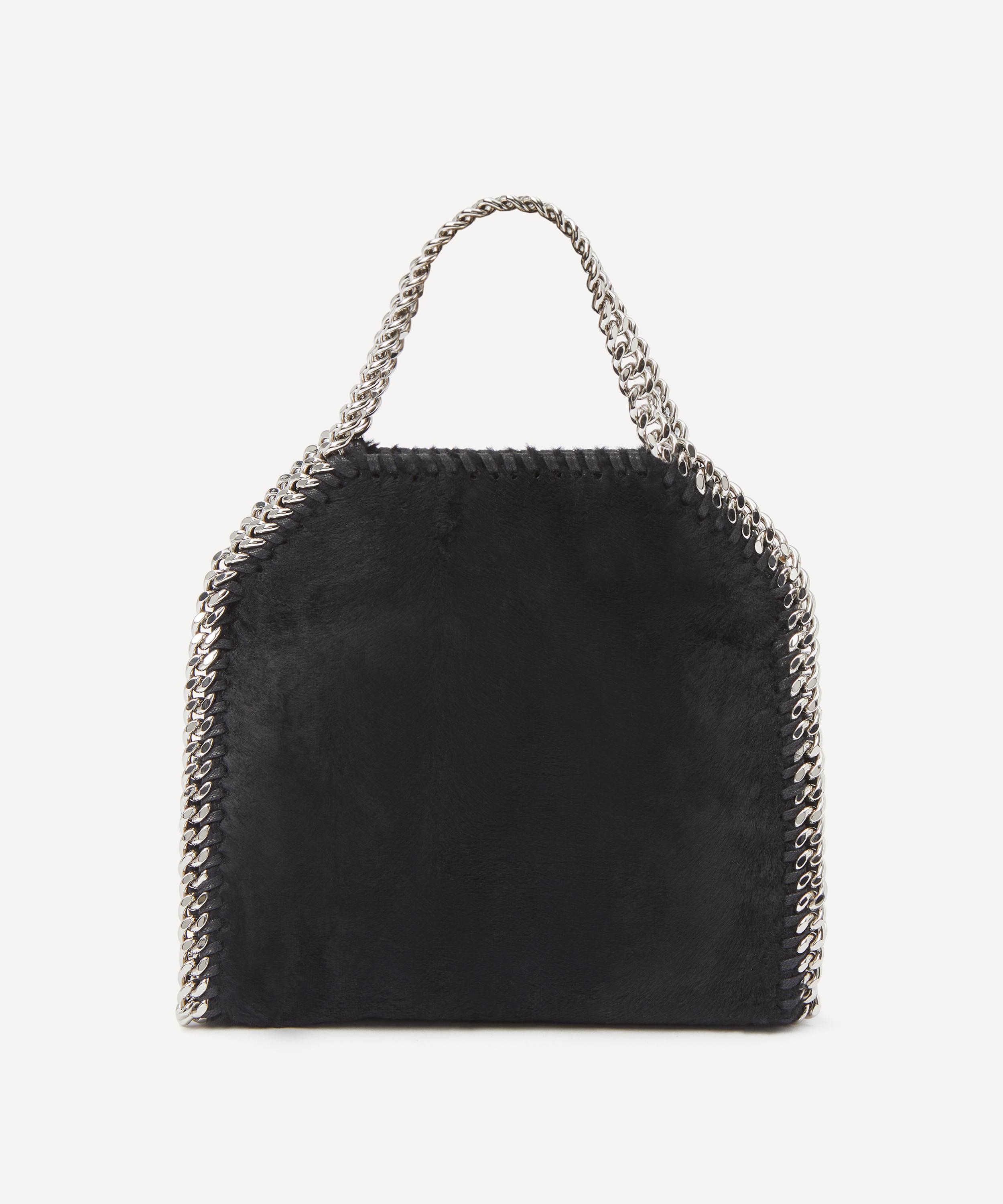 Stella McCartney - Black Velvet Falabella Tiny Tote Bag image number 3