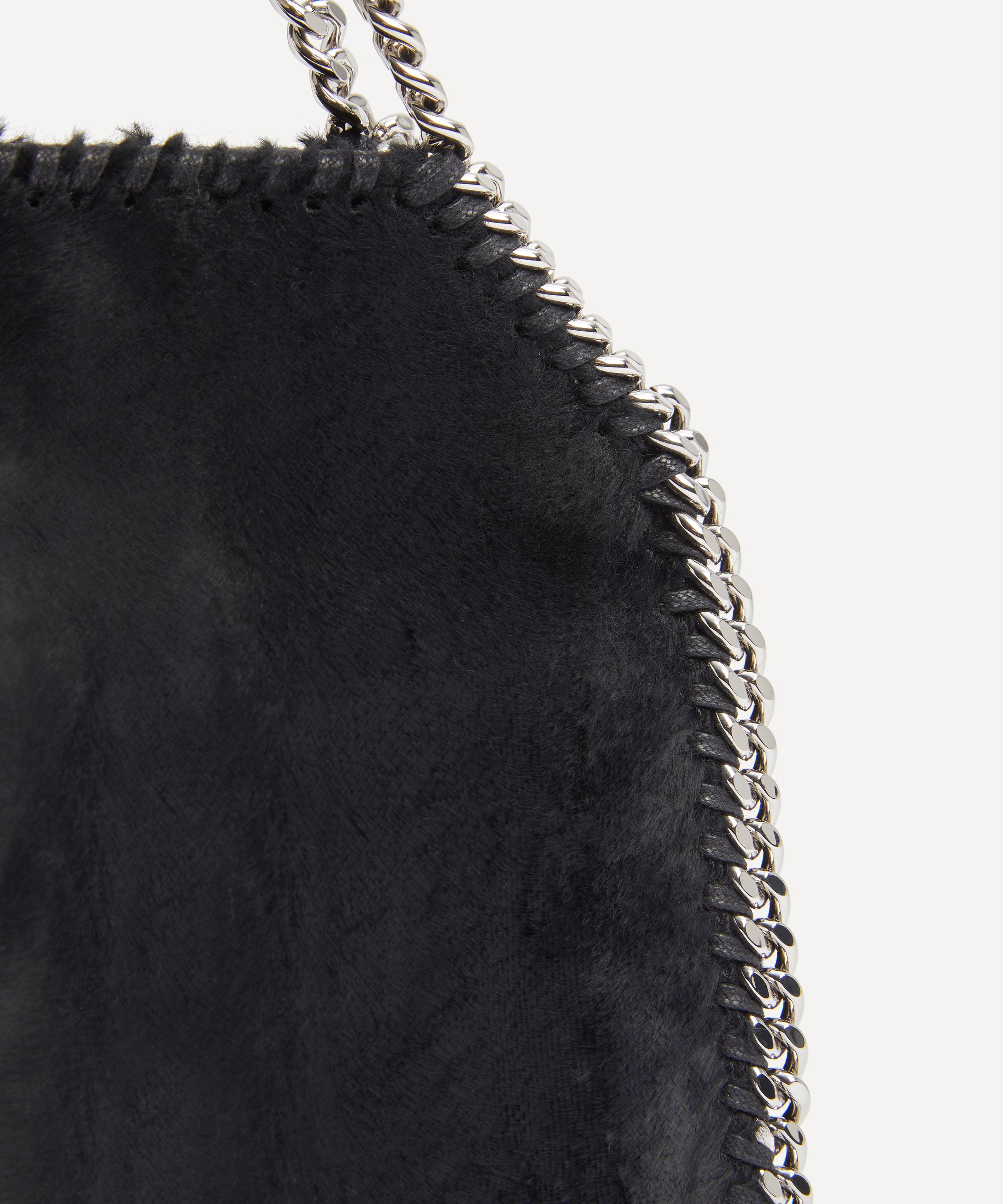 Stella McCartney - Black Velvet Falabella Tiny Tote Bag image number 4