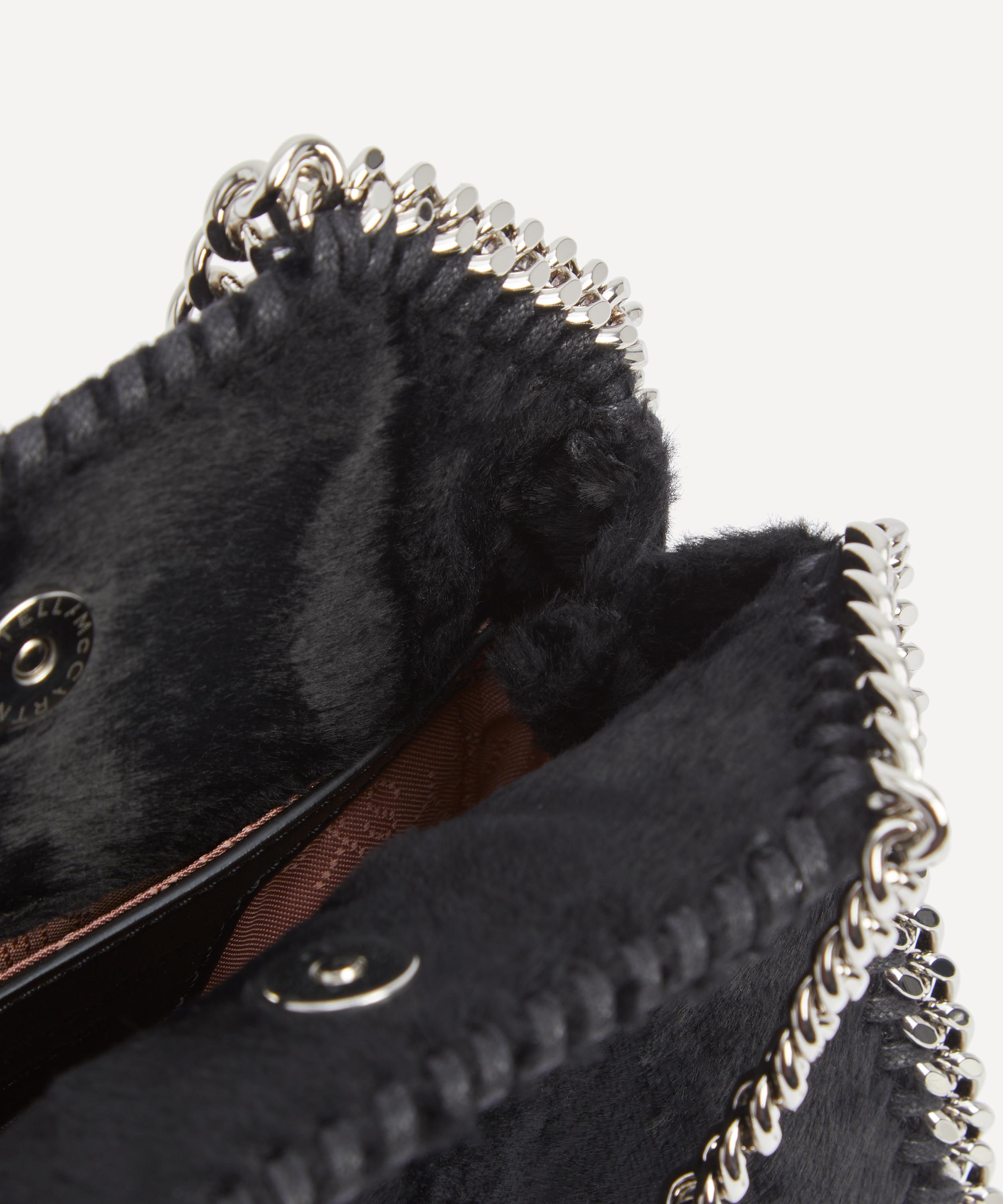 Stella McCartney - Black Velvet Falabella Tiny Tote Bag image number 5