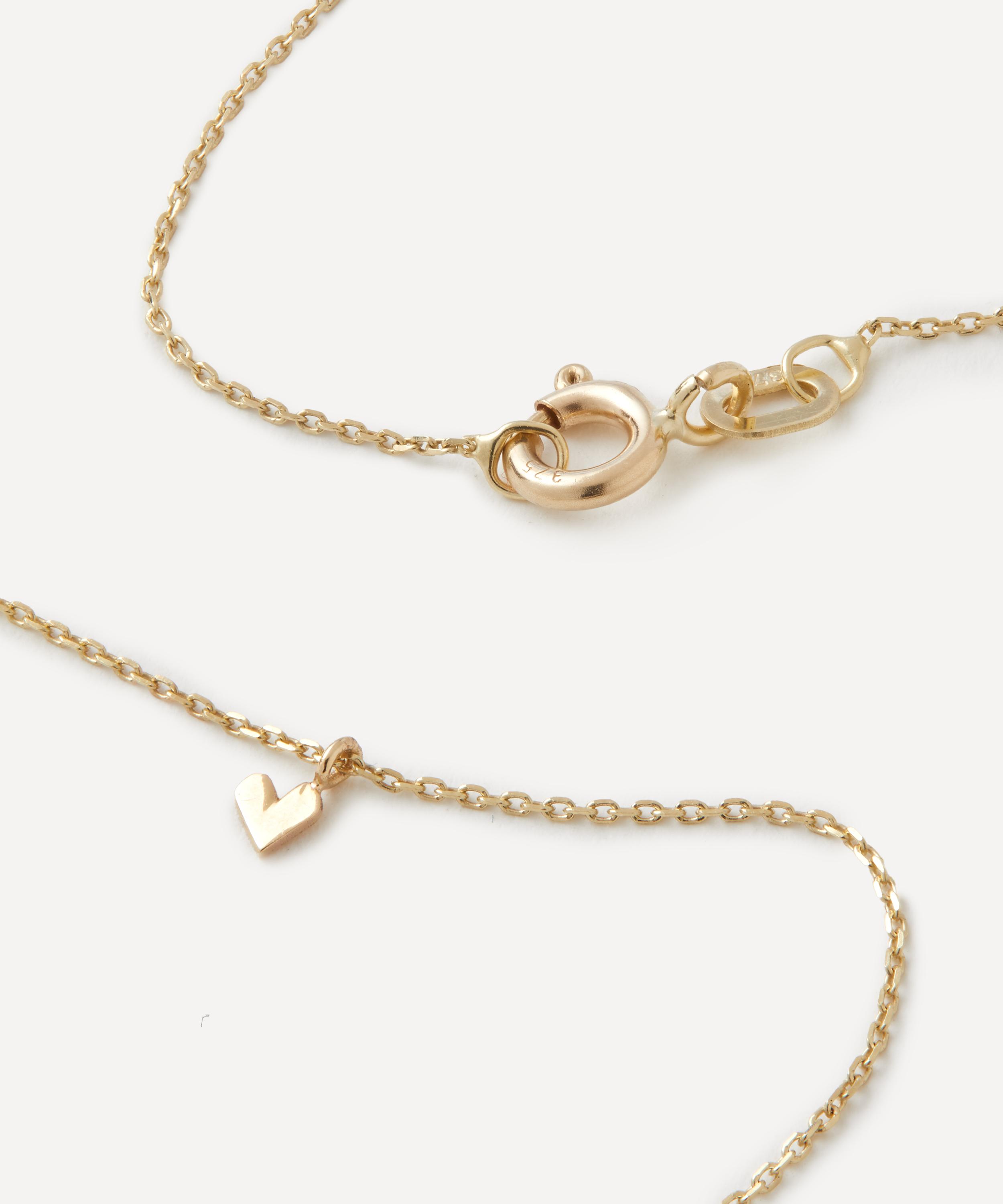 AURUM + GREY - 9ct Gold Petite Heart Chain Necklace image number 1