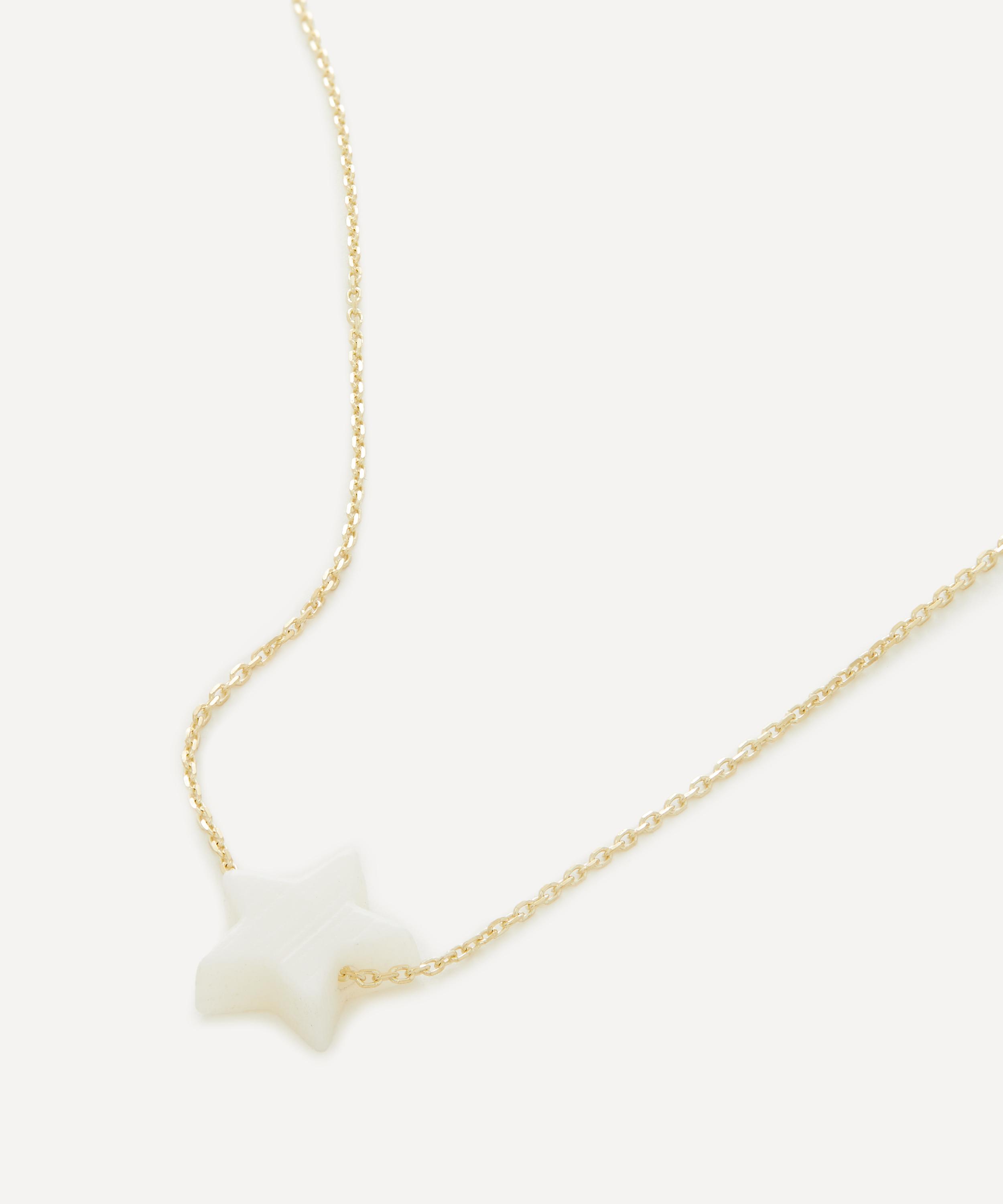 AURUM + GREY - 9ct Gold Mother of Pearl Sweet Star Chain Necklace