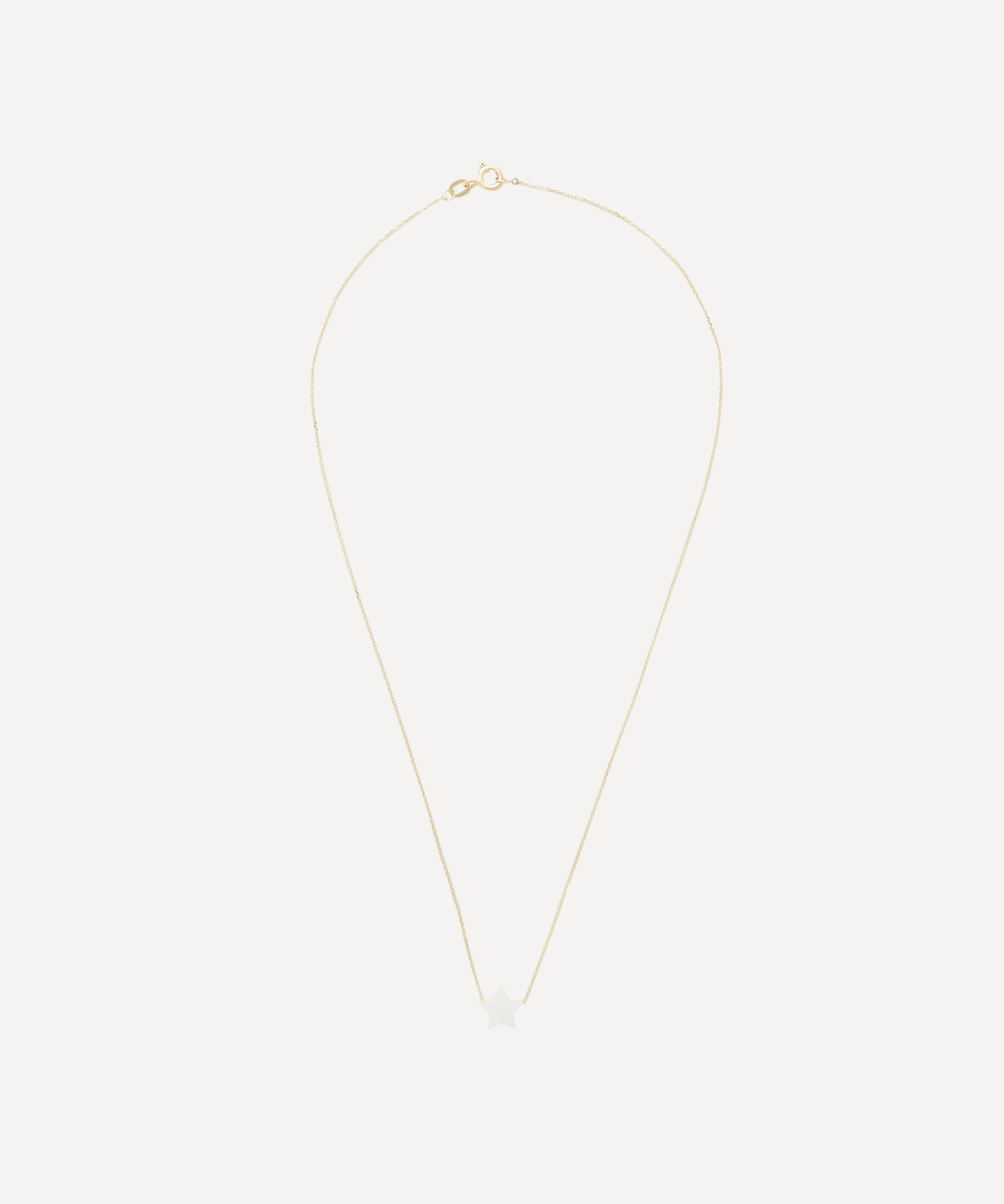 AURUM + GREY - 9ct Gold Mother of Pearl Sweet Star Chain Necklace image number 1