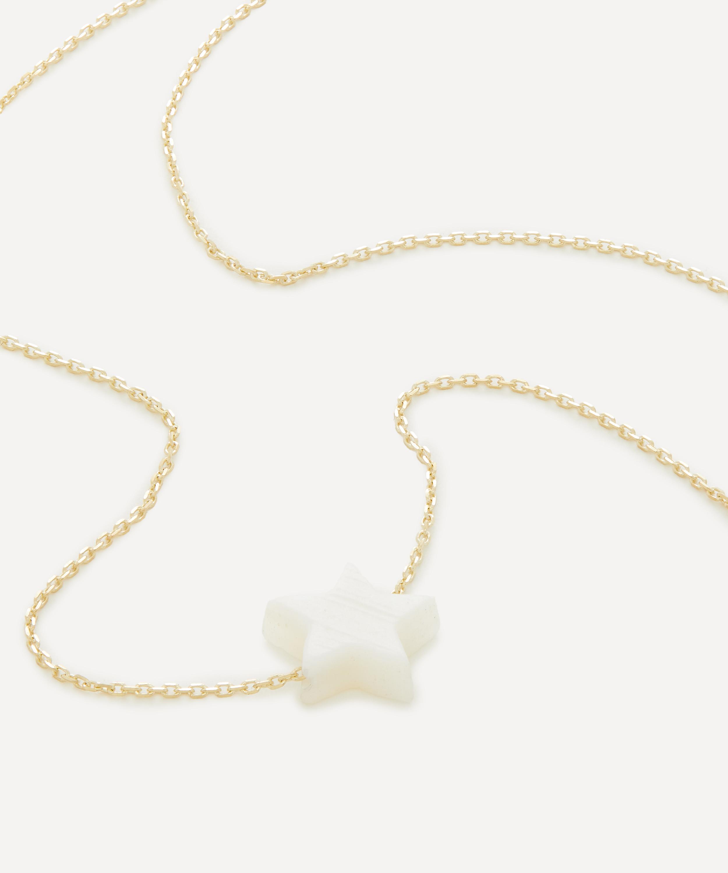 AURUM + GREY - 9ct Gold Mother of Pearl Sweet Star Chain Necklace image number 2