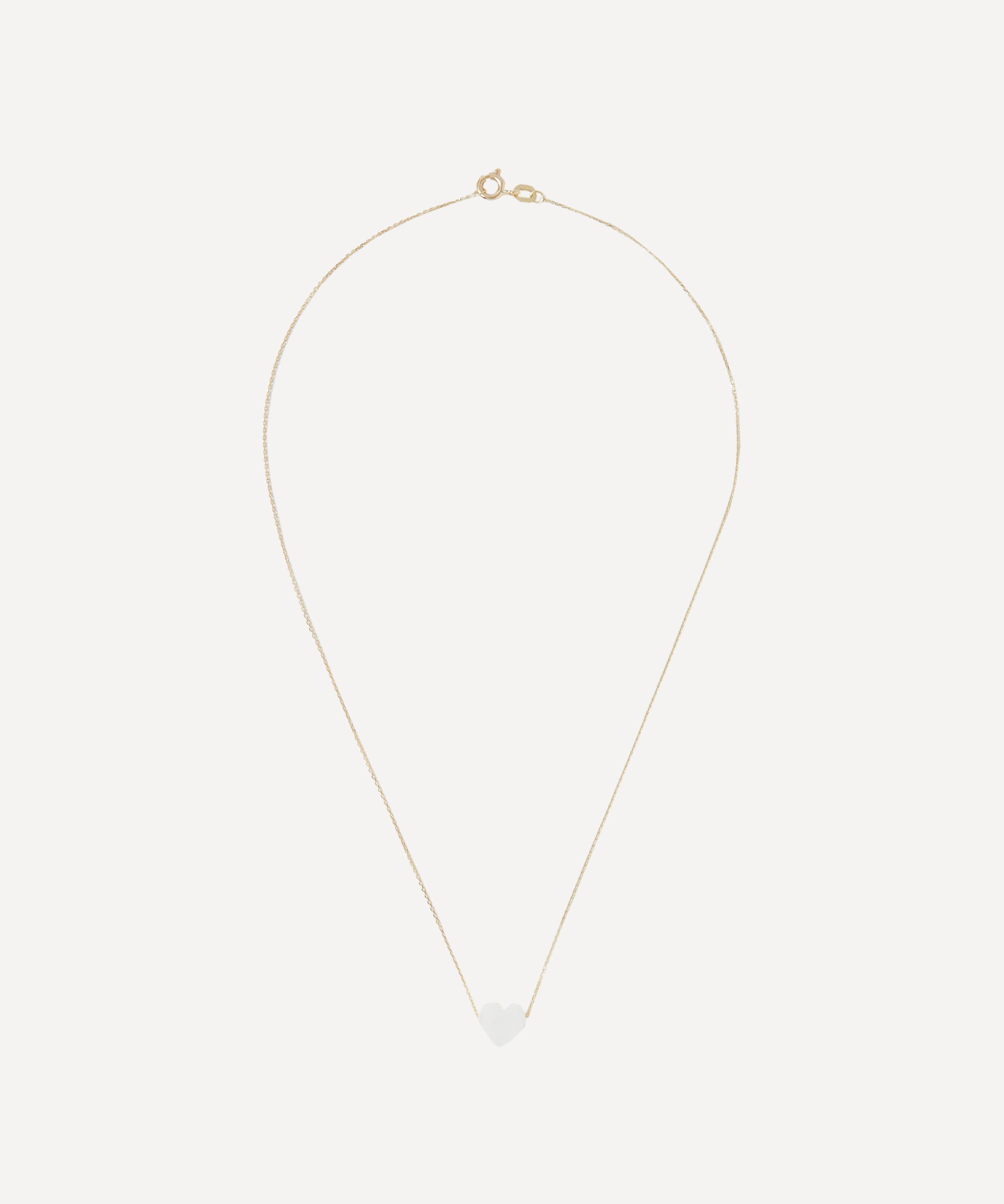 AURUM + GREY - 9ct Gold Mother of Pearl Sweet Heart Chain Necklace image number 1