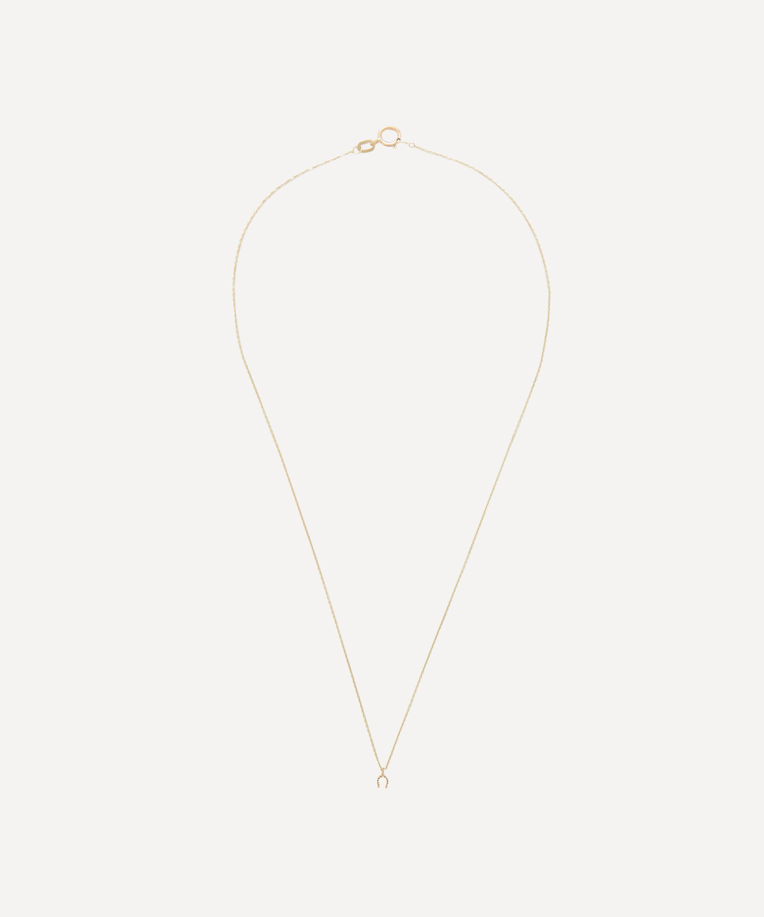 AURUM + GREY - 9ct Gold Unity Horseshoe Charm Chain Necklace