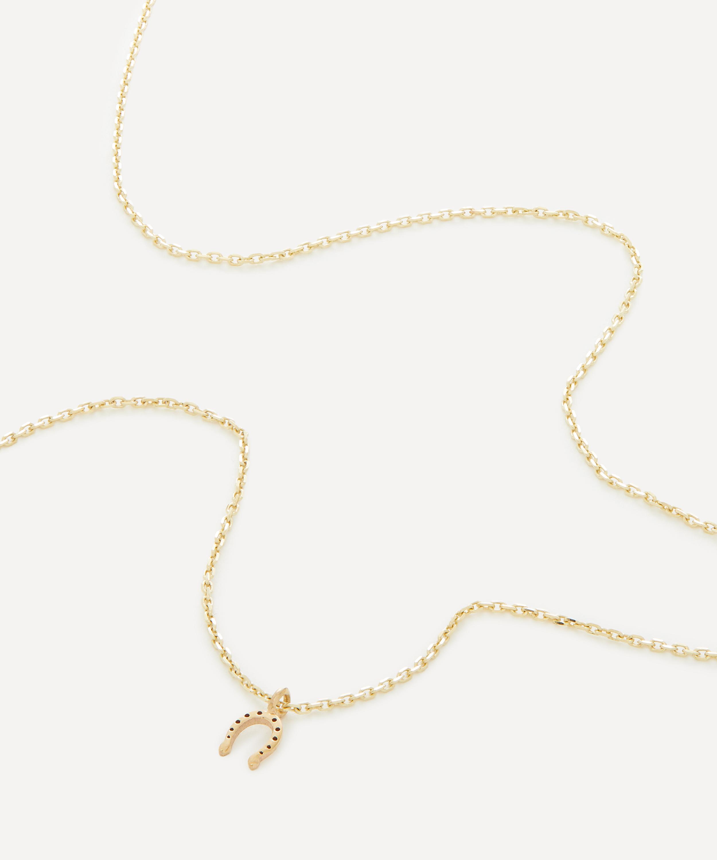 AURUM + GREY - 9ct Gold Unity Horseshoe Charm Chain Necklace image number 1