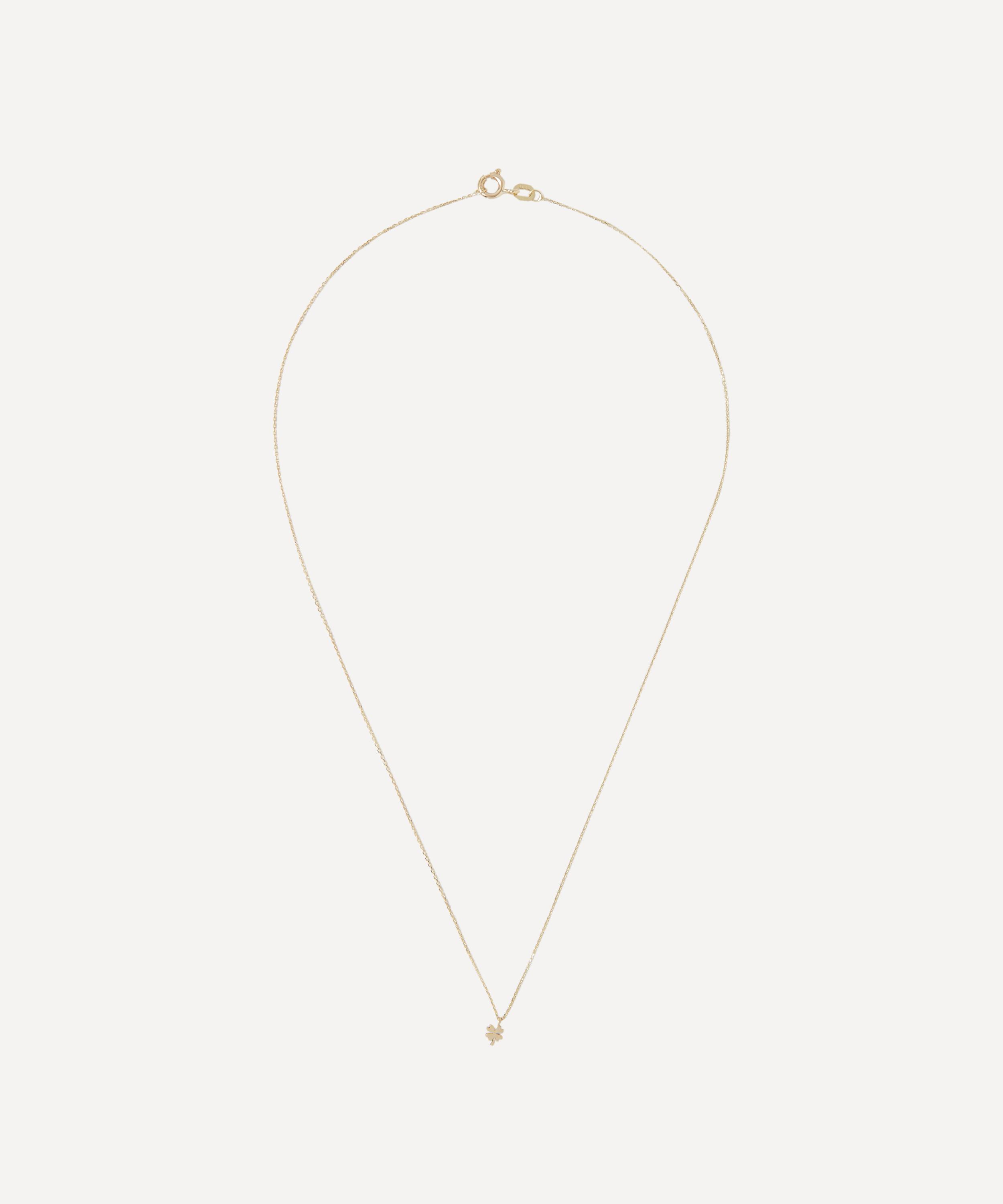 AURUM + GREY - 9ct Gold Unity Clover Charm Chain Necklace