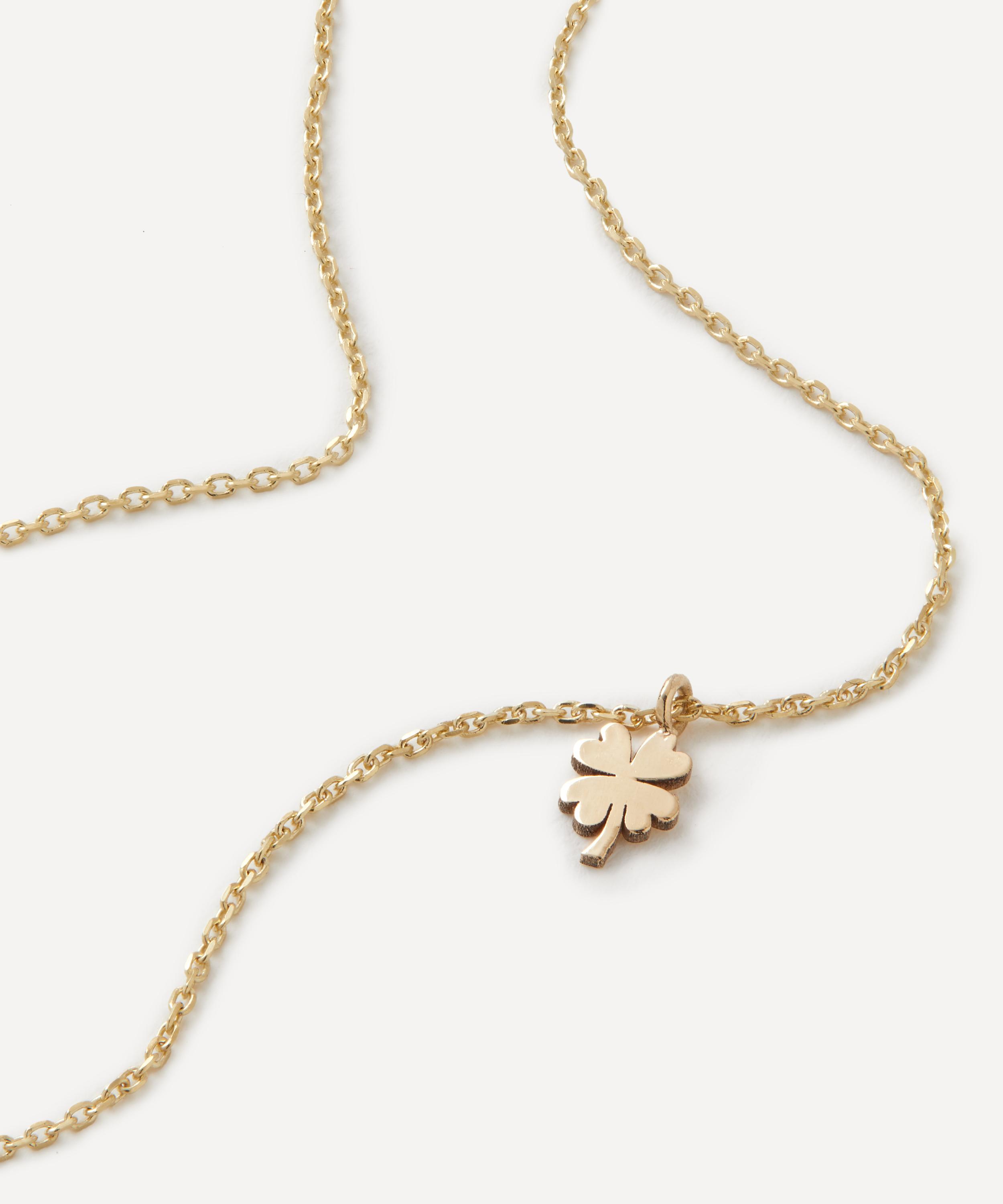 AURUM + GREY - 9ct Gold Unity Clover Charm Chain Necklace image number 1