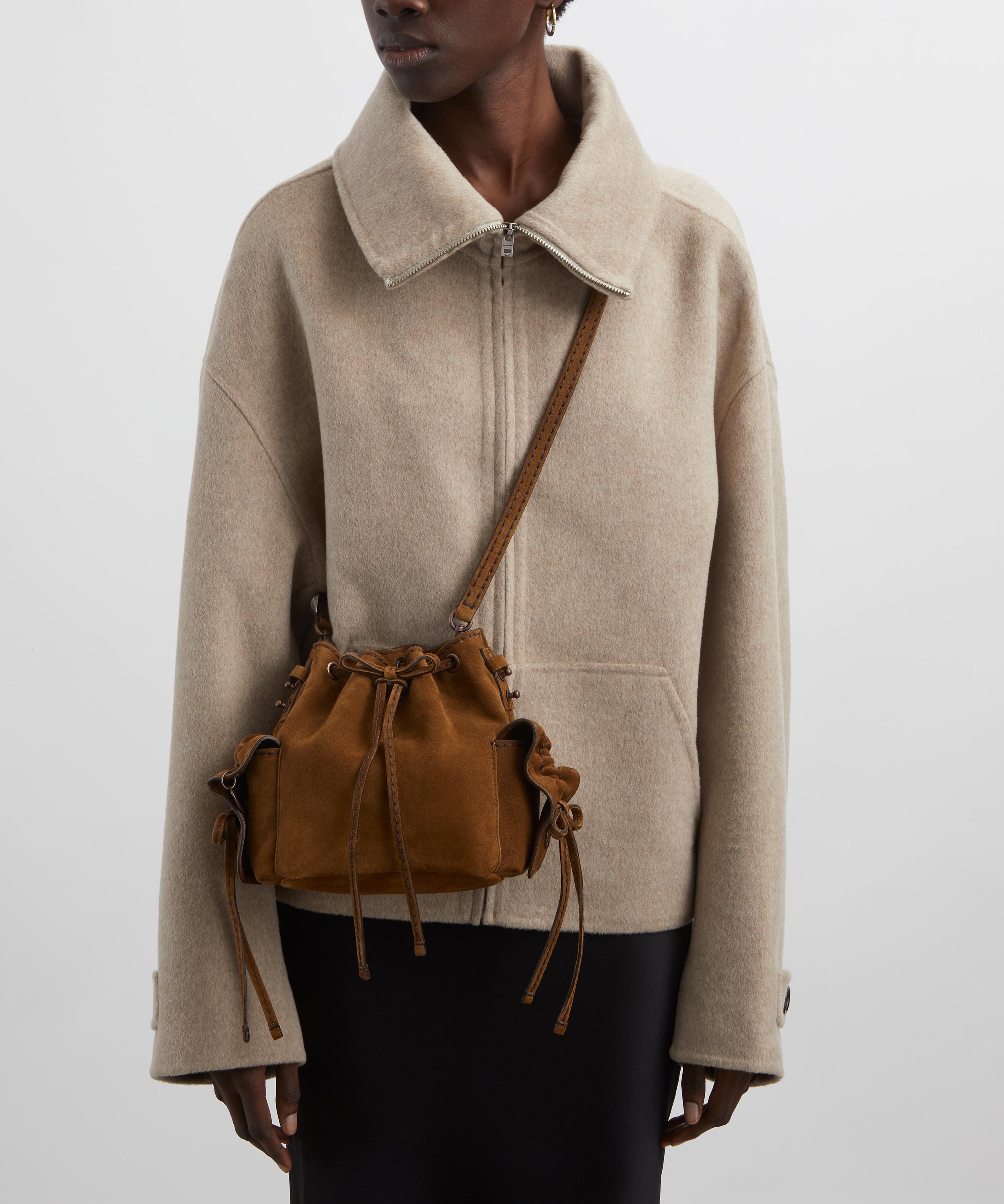Acne Studios - Multi-Pocket Mini Suede Bucket Bag image number 6