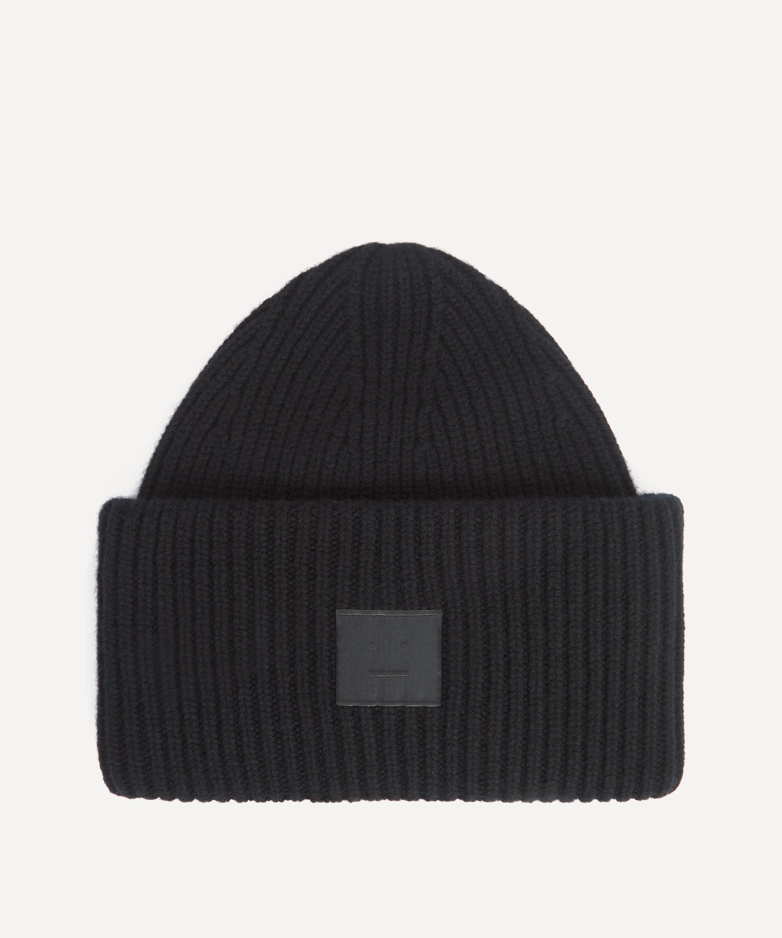 Acne Studios - Large Face Logo Ribbed Beanie Hat