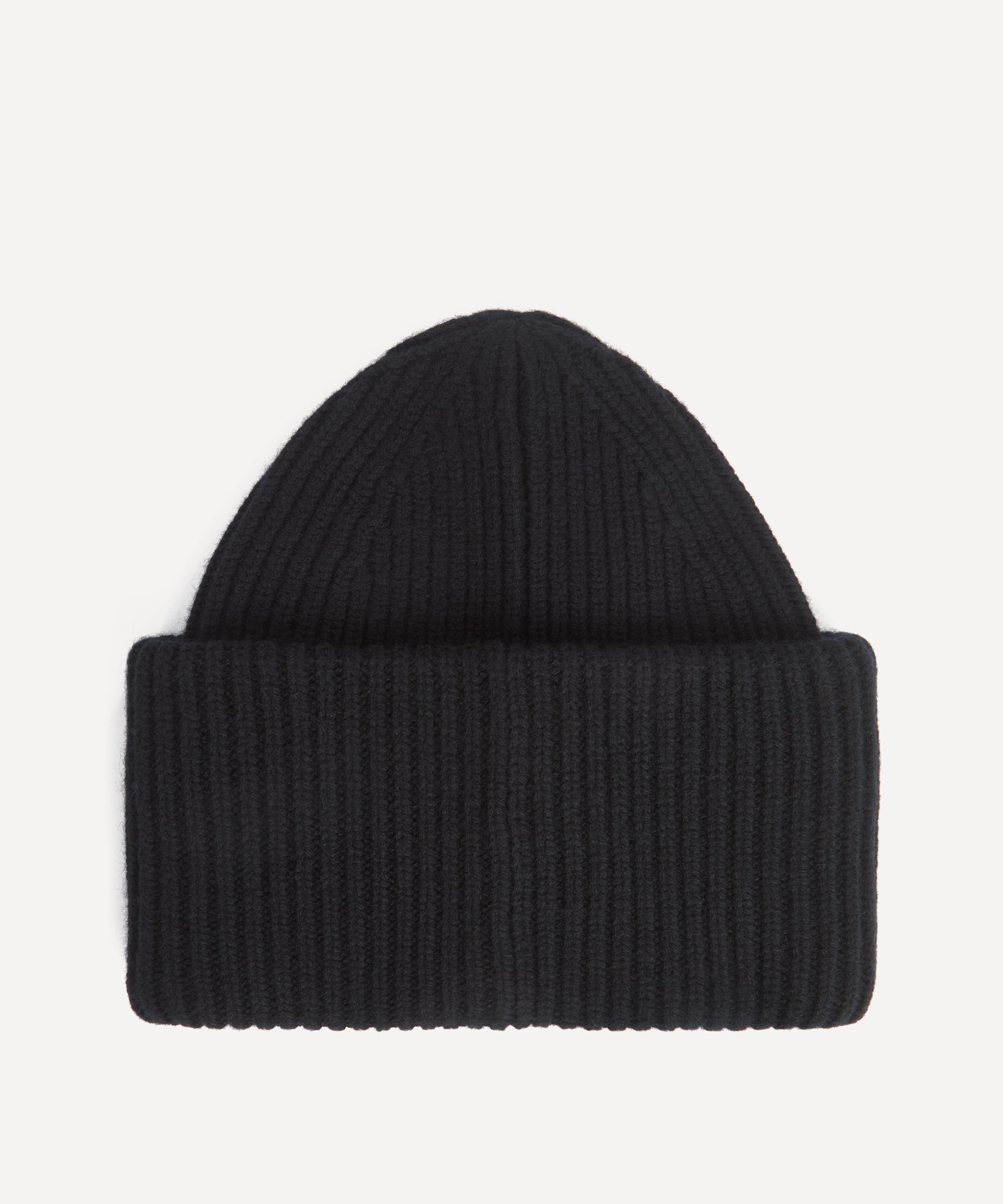 Acne Studios - Large Face Logo Ribbed Beanie Hat image number 1