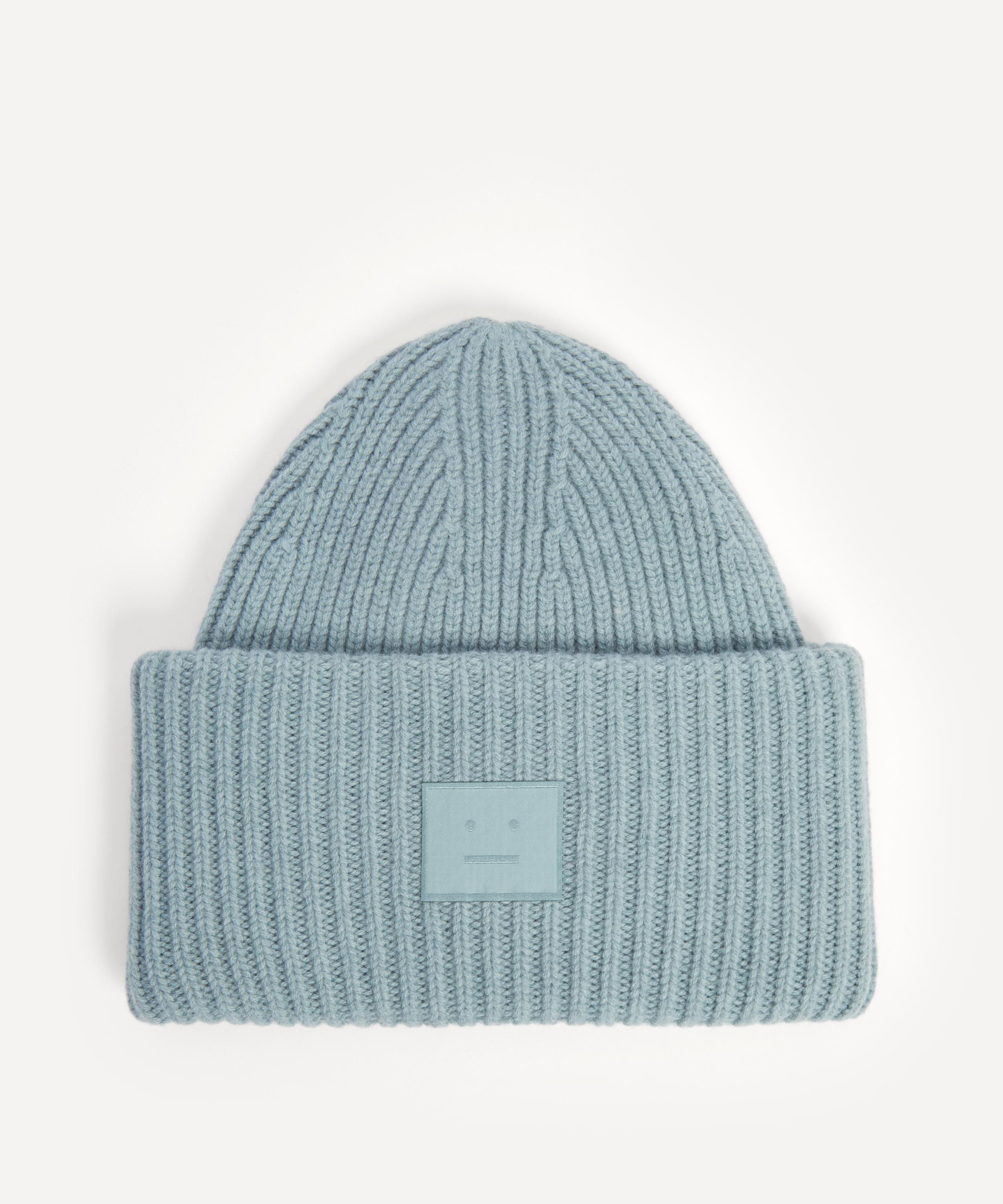 Acne Studios - Large Face Logo Ribbed Beanie Hat