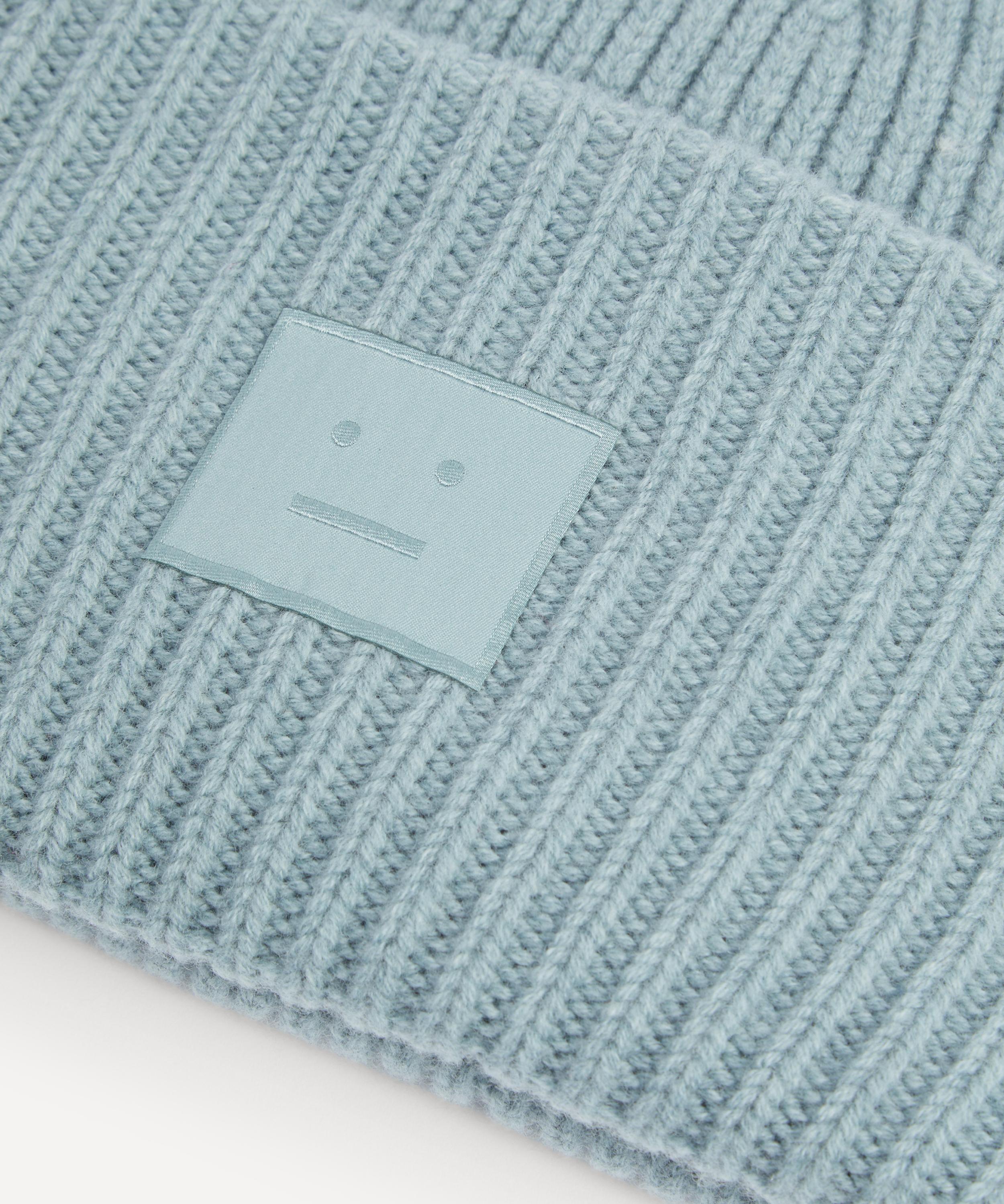 Acne Studios - Large Face Logo Ribbed Beanie Hat image number 1