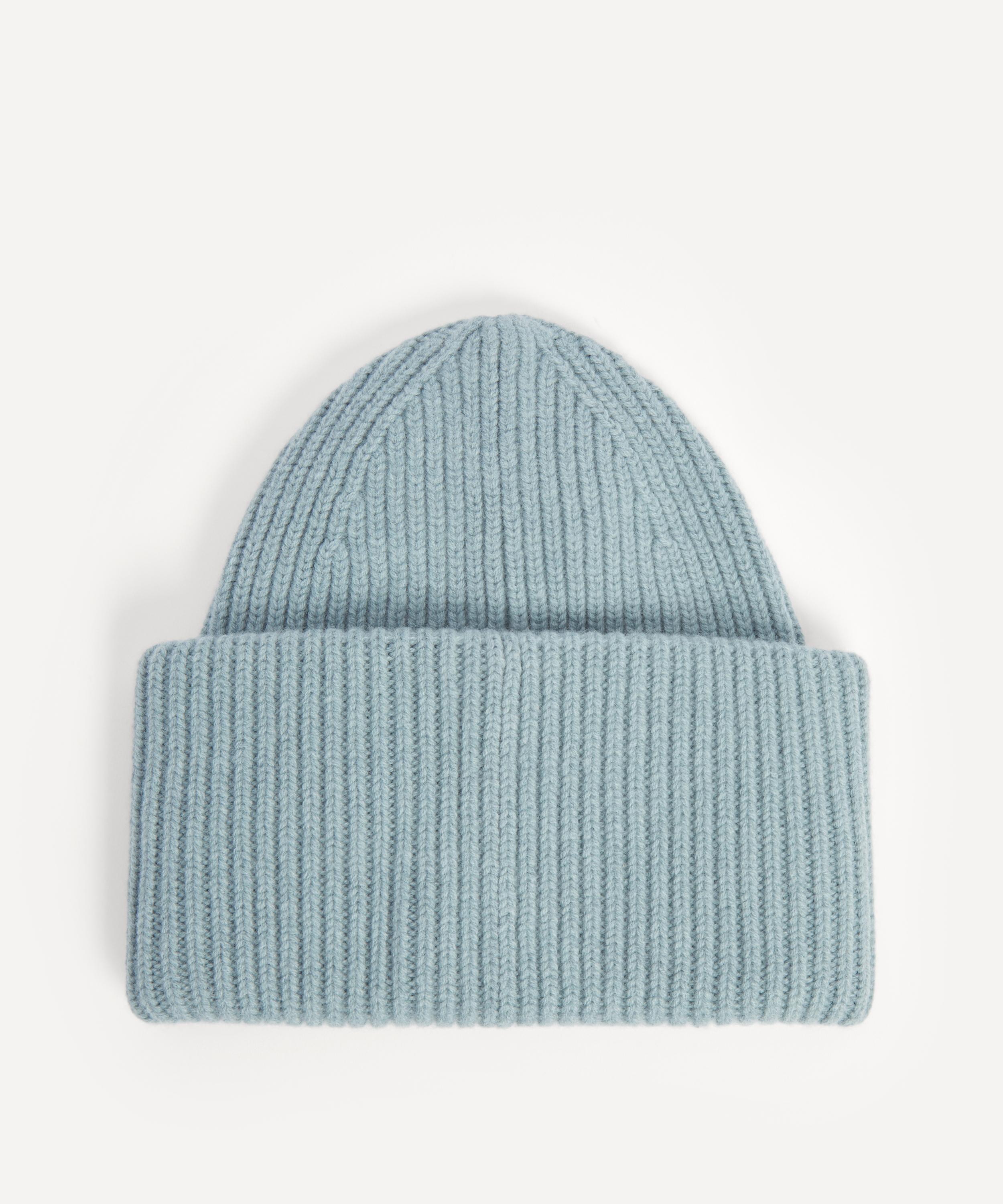 Acne Studios - Large Face Logo Ribbed Beanie Hat image number 2