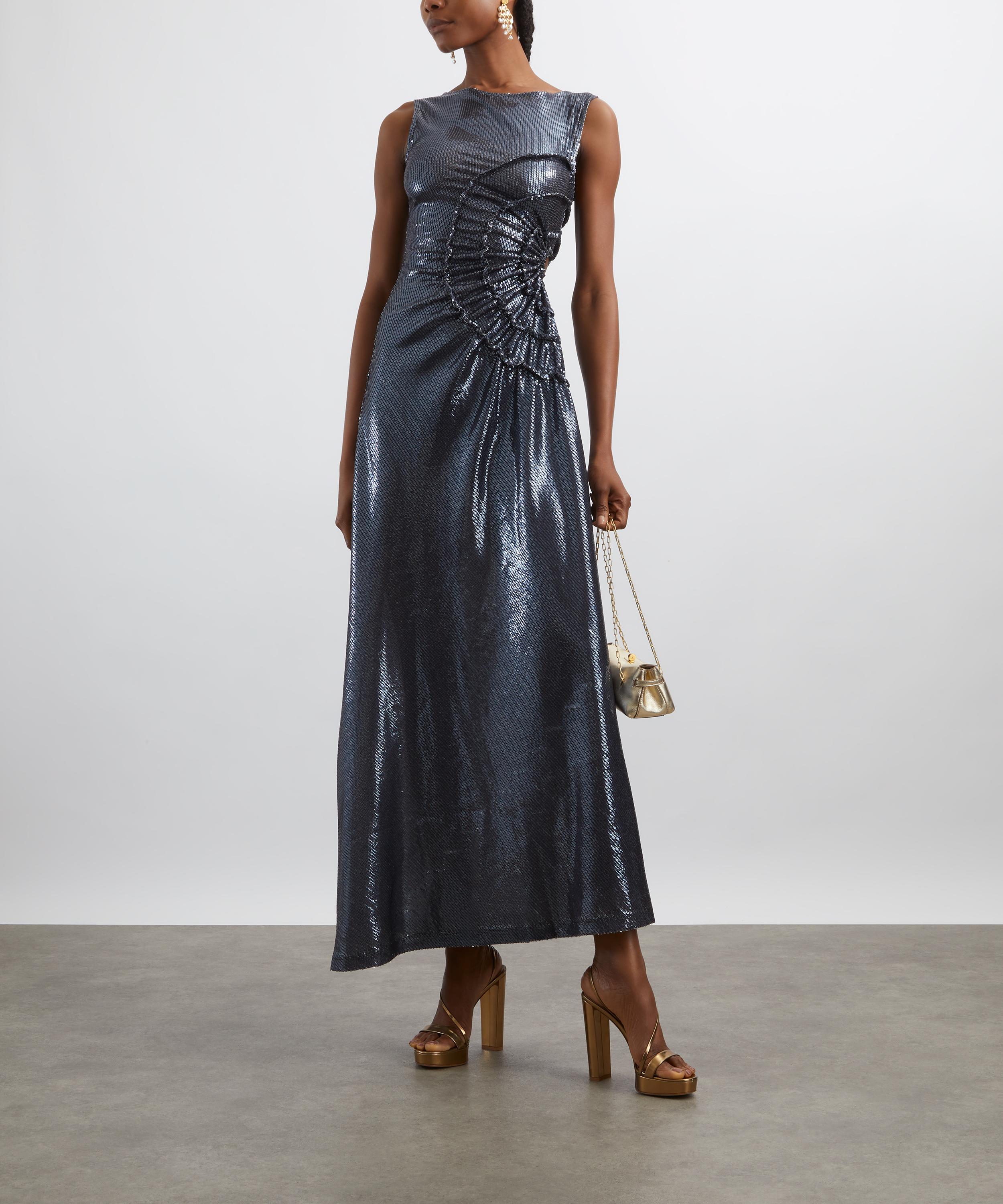 Georgia Hardinge - Black Sequin Scope Floor-Length Dress image number 1