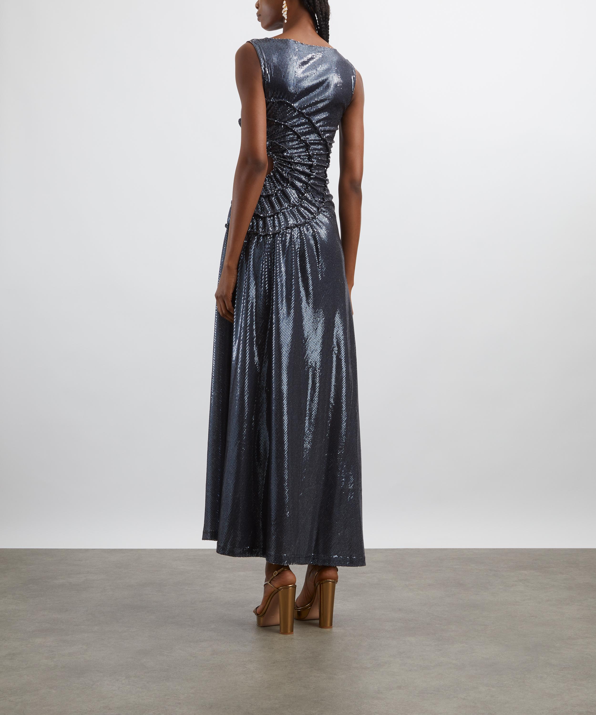 Georgia Hardinge - Black Sequin Scope Floor-Length Dress image number 3