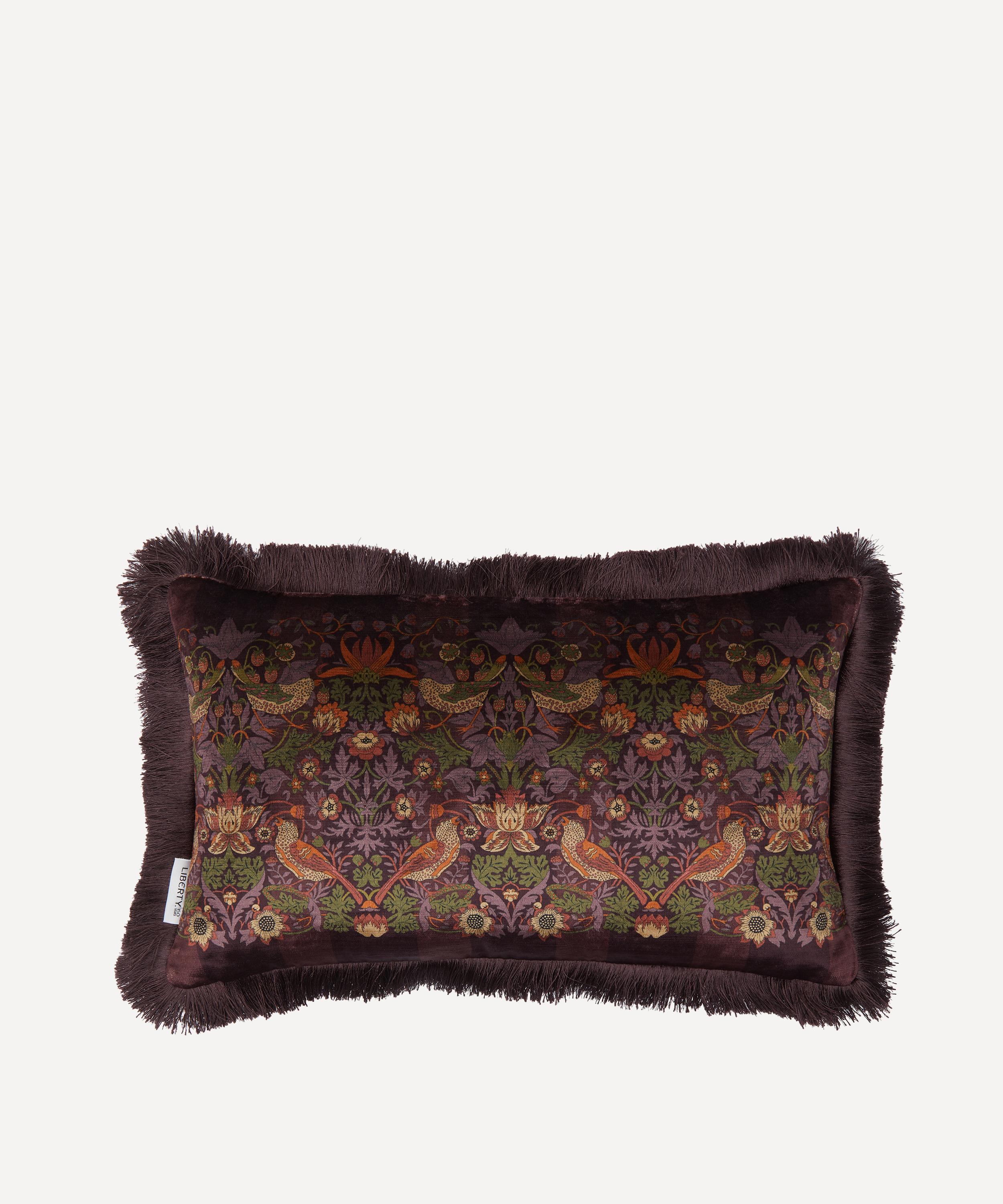 Liberty - Strawberry Thief Velvet Cushion image number 0