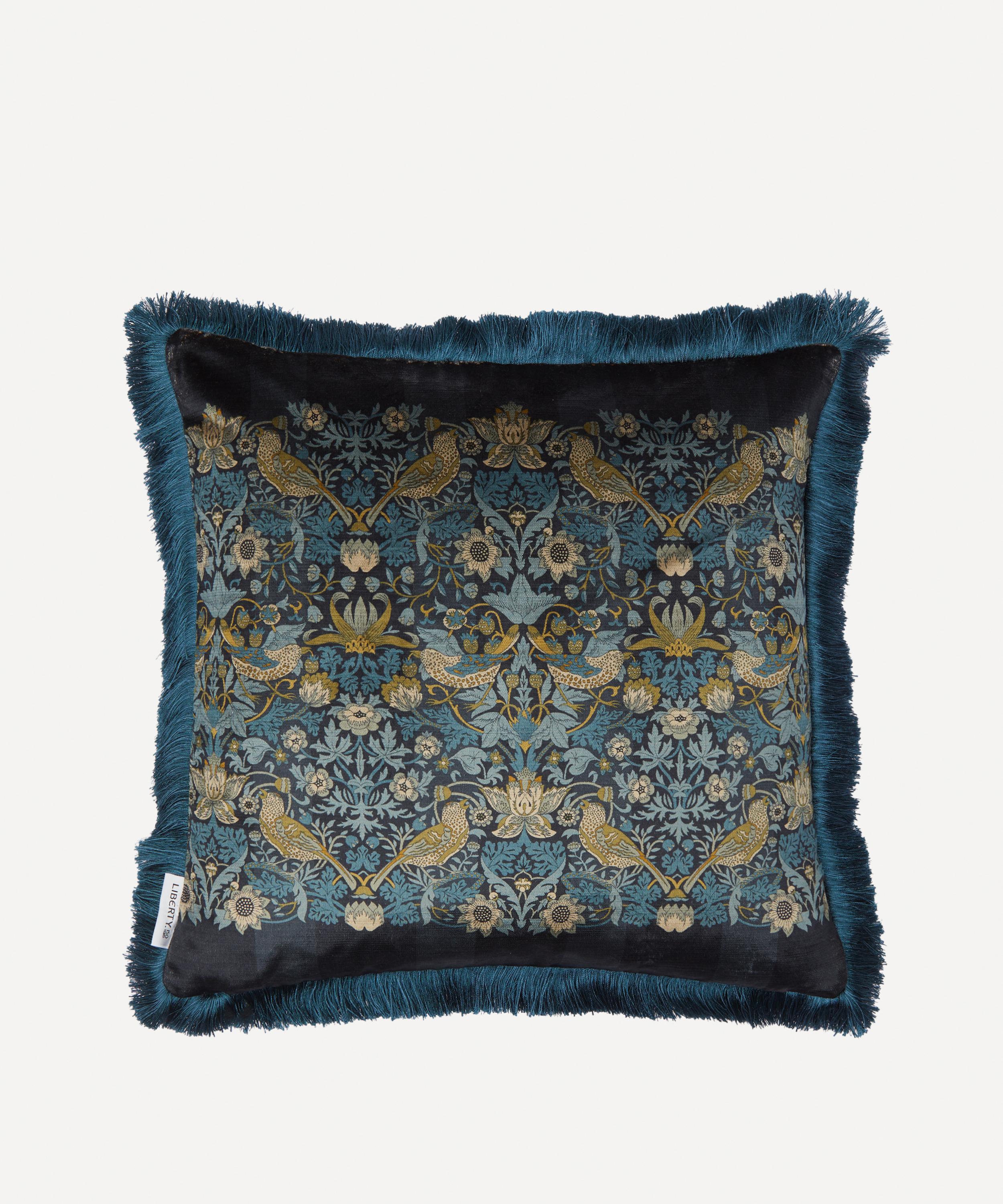 Liberty - Strawberry Thief Velvet Cushion image number 0