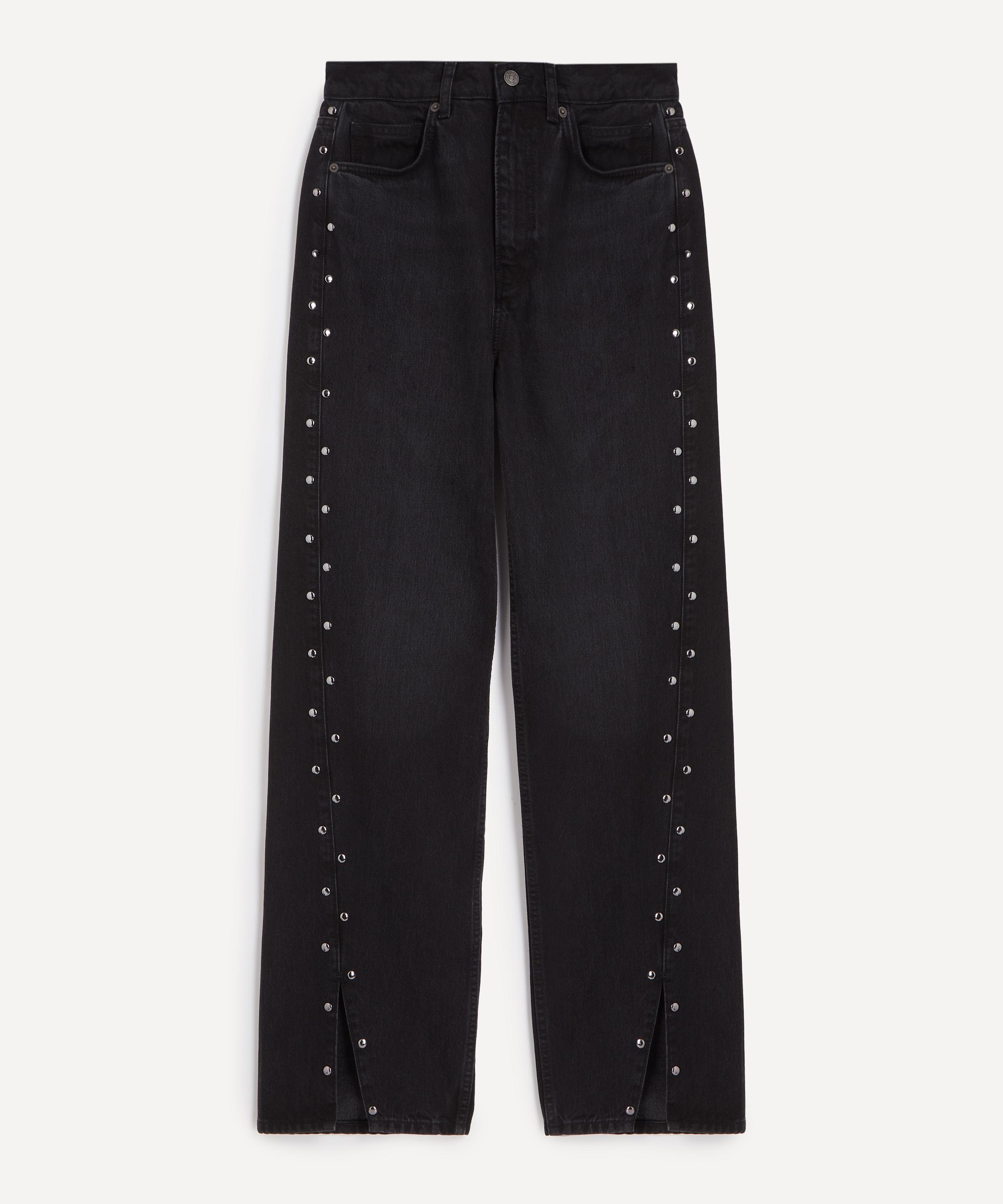 Reformation - Cary High-Rise Slouchy Wide-Leg Studded Jeans image number 0