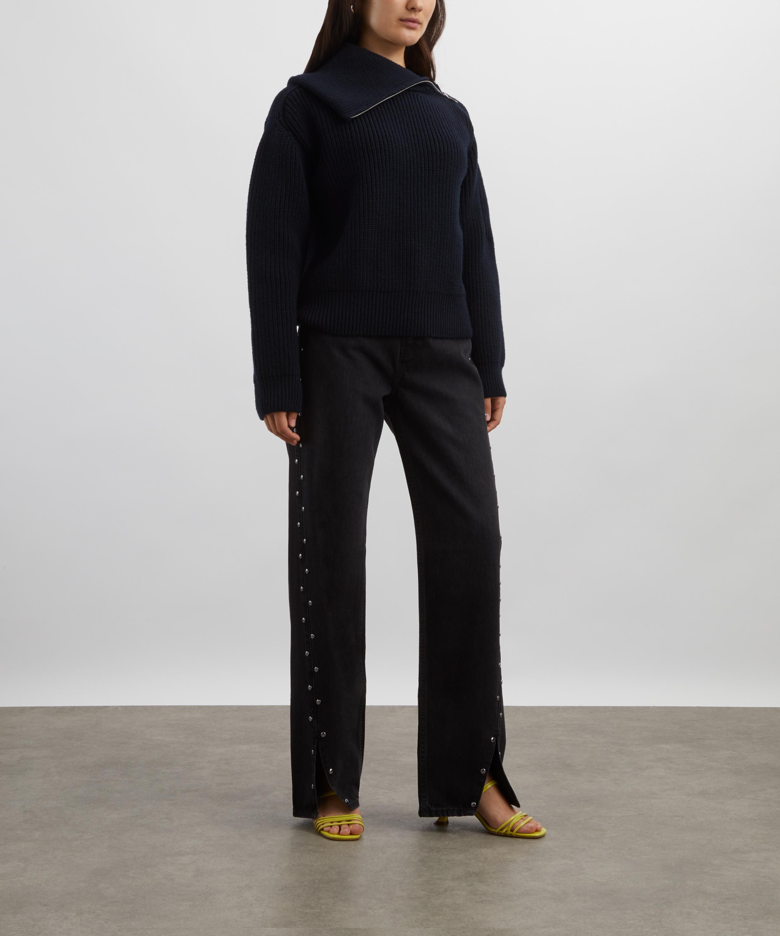 Reformation - Cary High-Rise Slouchy Wide-Leg Studded Jeans image number 1